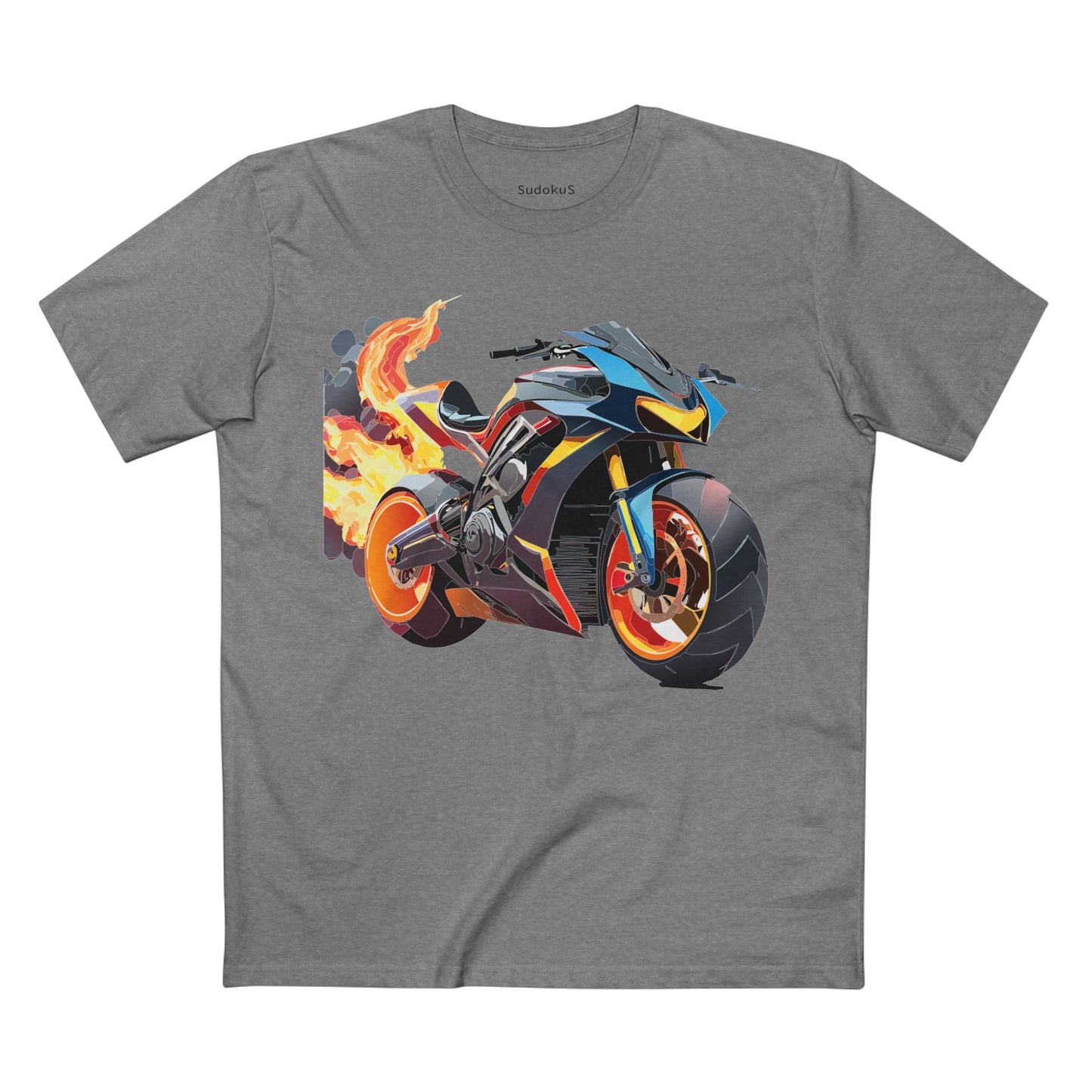 Moto Bike Graphic Unisex 100 Cotton Staple Tee 20