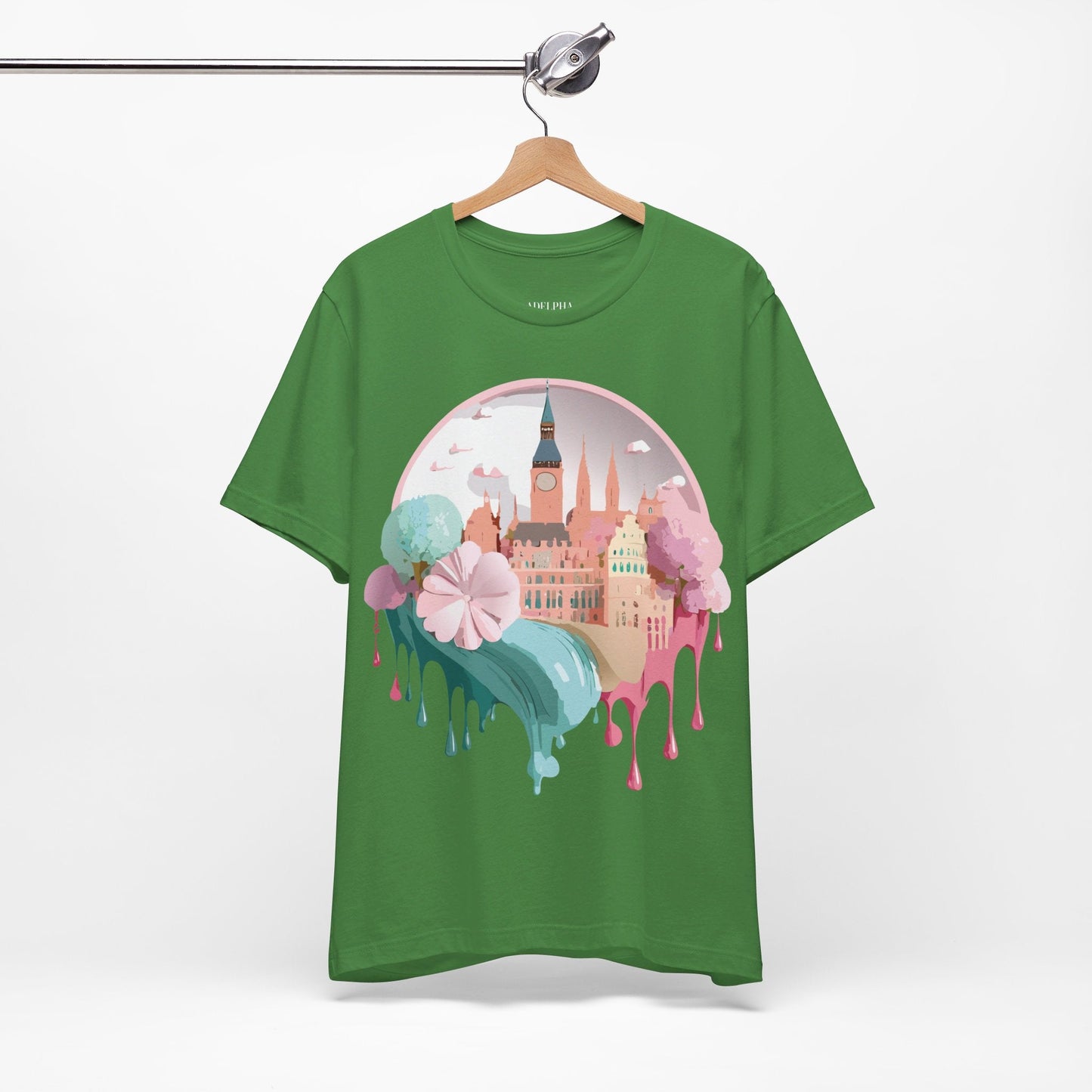 Prague Tourist Graphic Tee by Adelpha Unisex Vintage Style Short Sleeve Shirt Collection