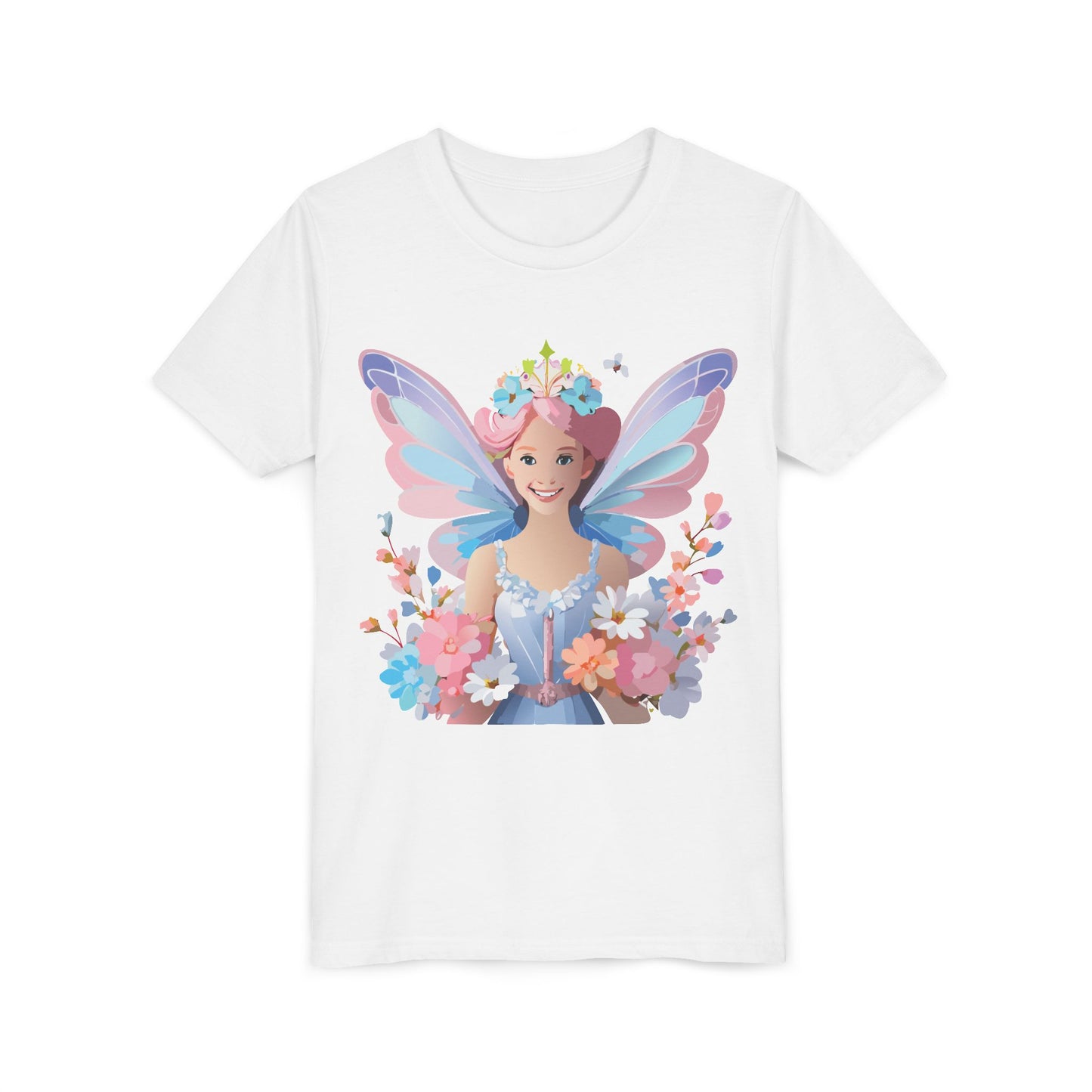 Enchanting Fairy Floral Youth Short Sleeve Tee - Perfect for Spring Celebrations (9-14)