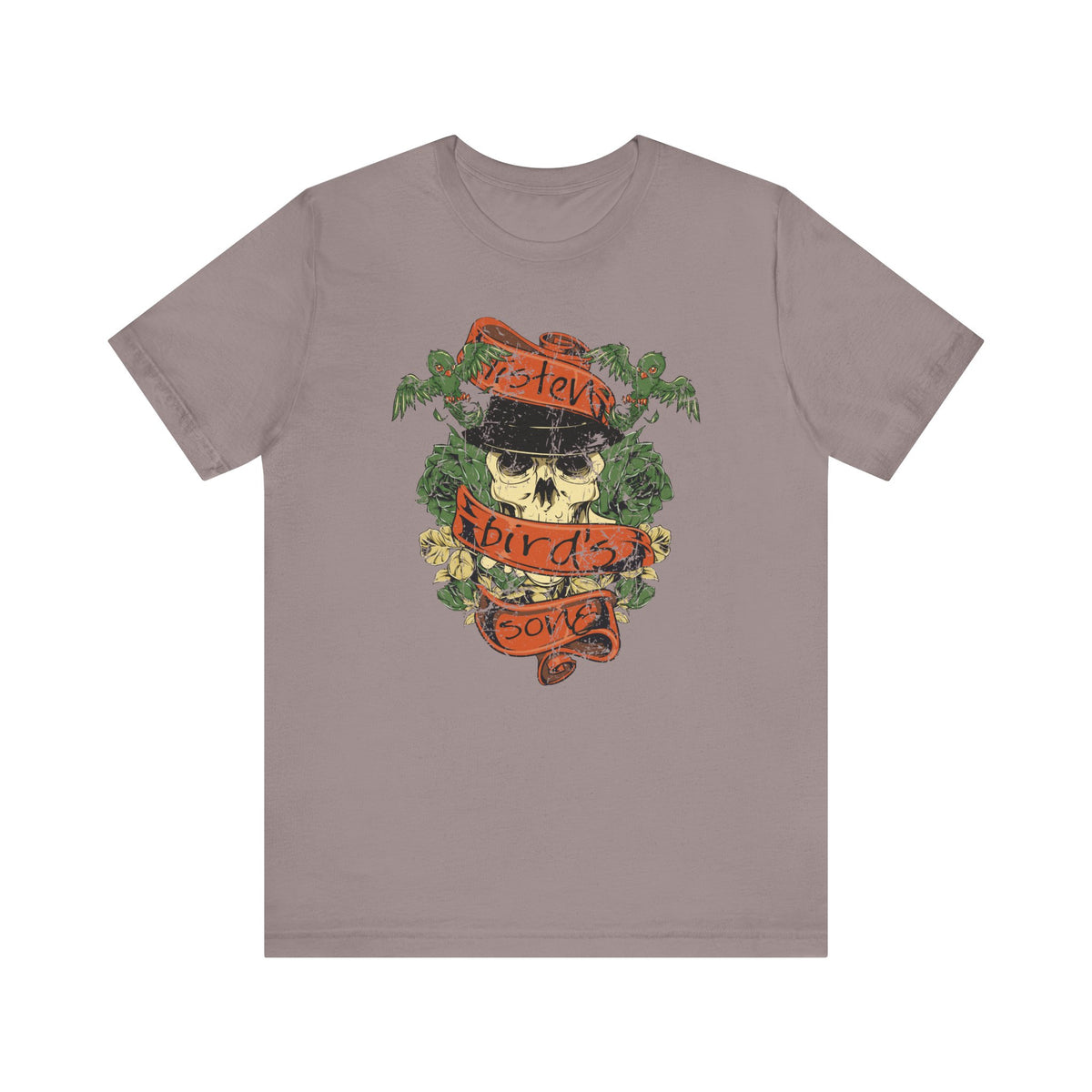 Skull with Bandana Tee Floral Vines Tattoo Style Graphic Unisex Cotton Shirt Art-38