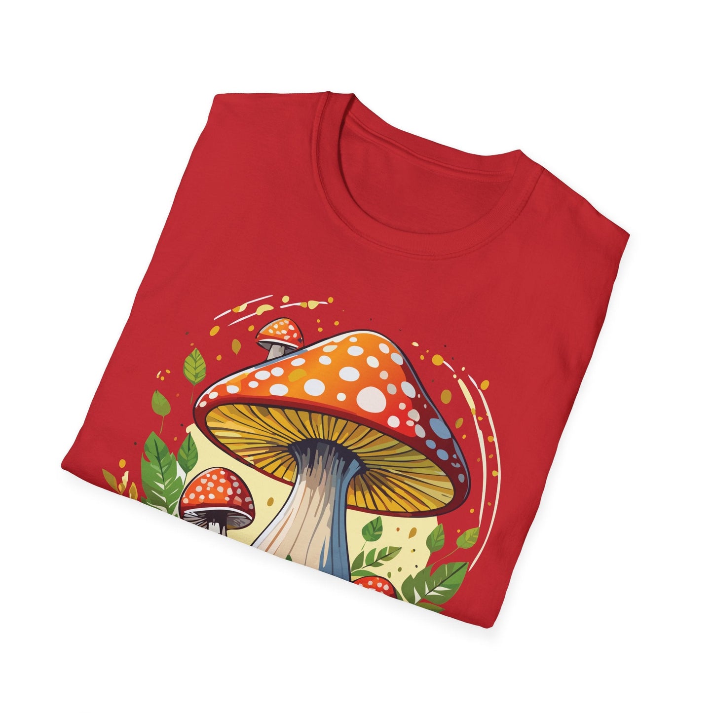 Funny Mashroom Graphic Unisex Softstyle Cotton With Cartoon Illustration Design 19