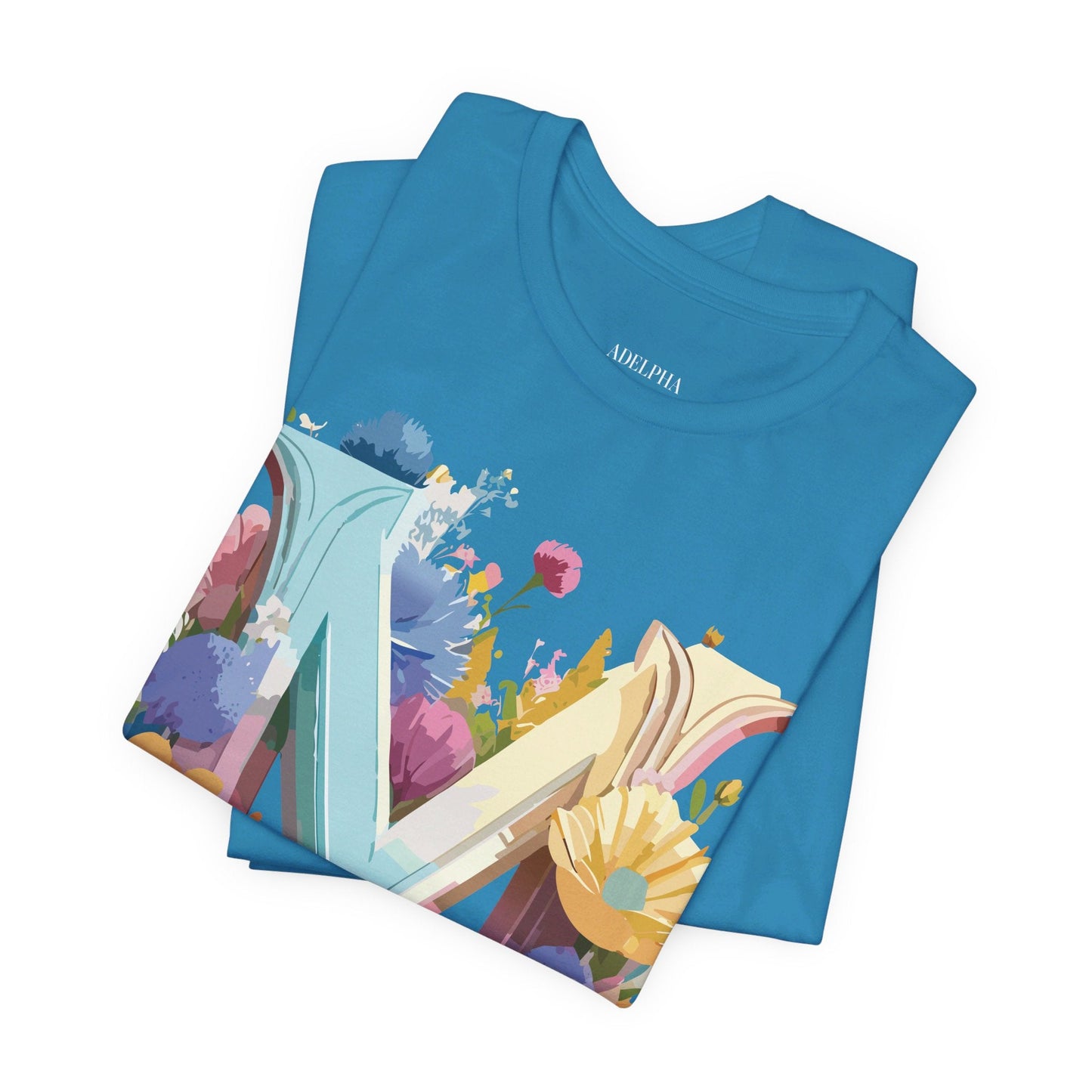 Letter M Shirt Unisex Graphic Tee Vintage Inspired Artwork Adelpha Short Sleeve Collection