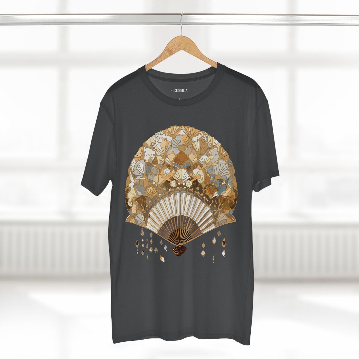 Antique Fan Graphic Design T-Shirt Unisex 100 Cotton Floral Carnival Artwork Tee 10