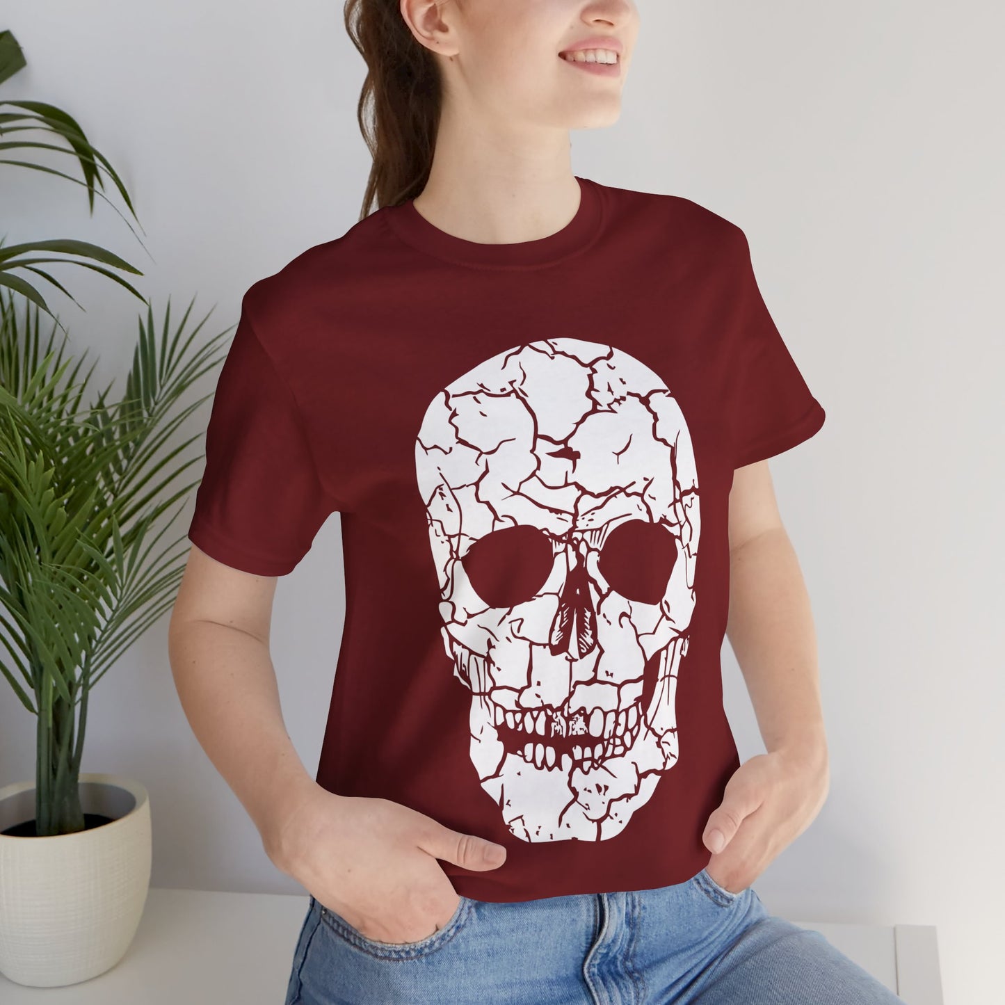 Unisex Cotton Tee Shirt with Skull