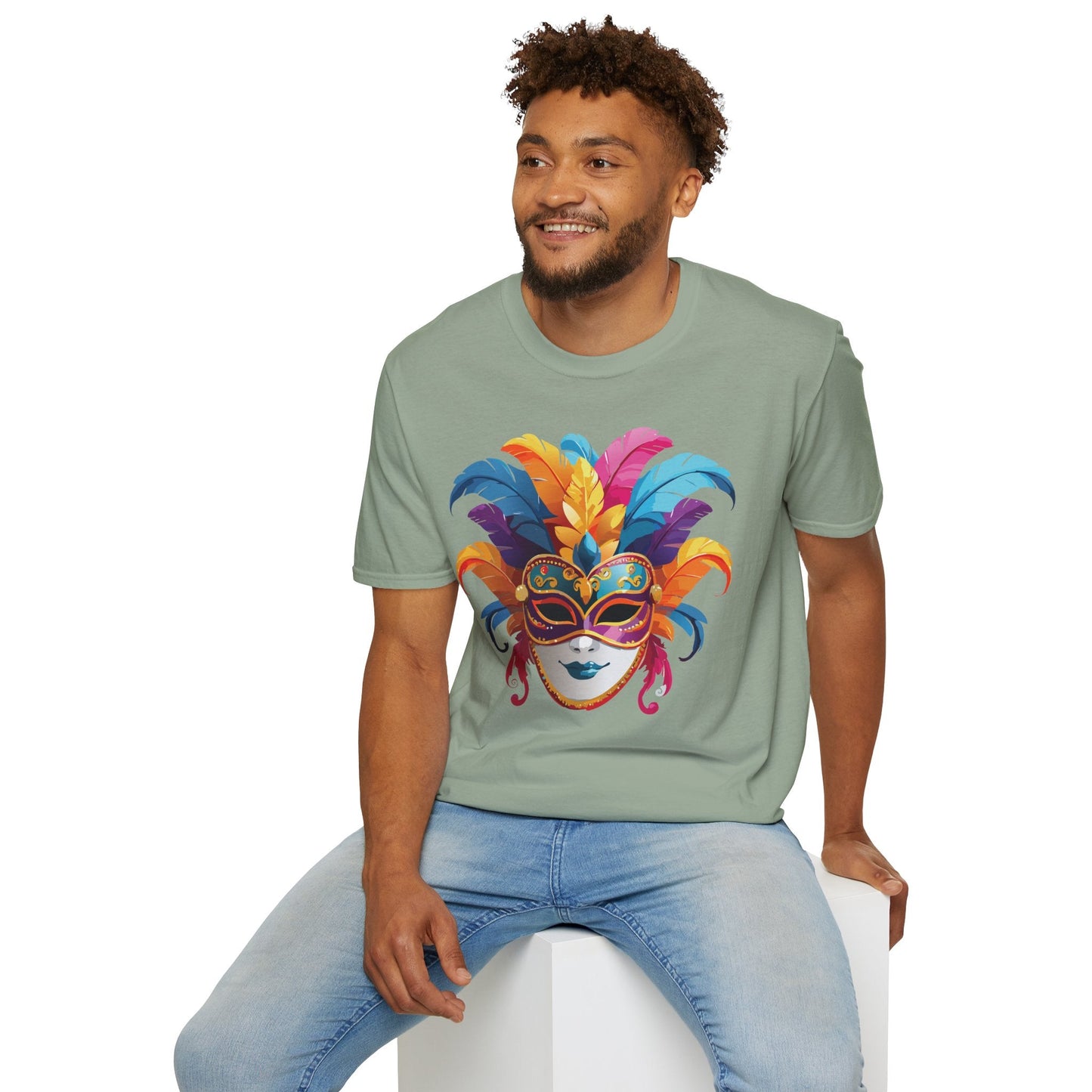 Mask Tee Shirt Unisex Masquerade Design Gildan Softstyle 64000 100 Percent Cotton