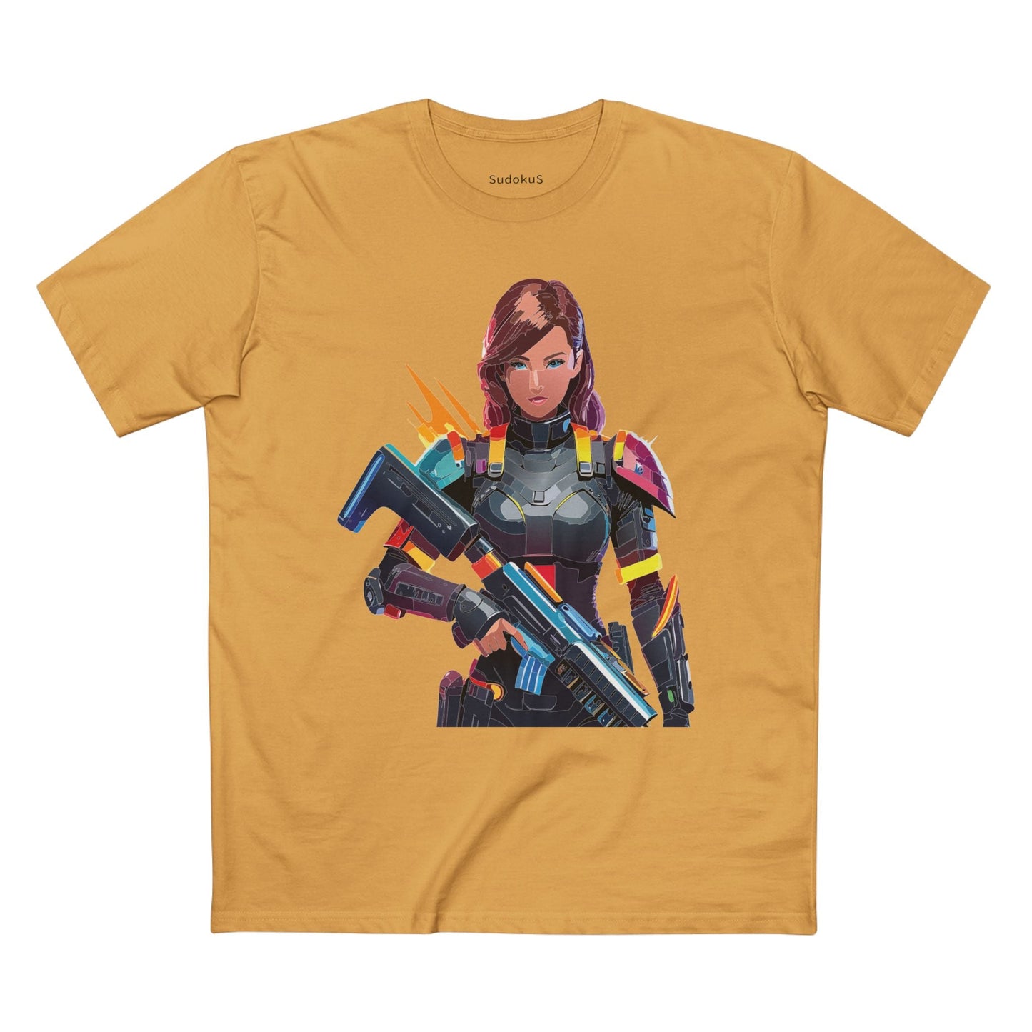 Army-woman Graphic Unisex 100 Cotton Staple Tee 16