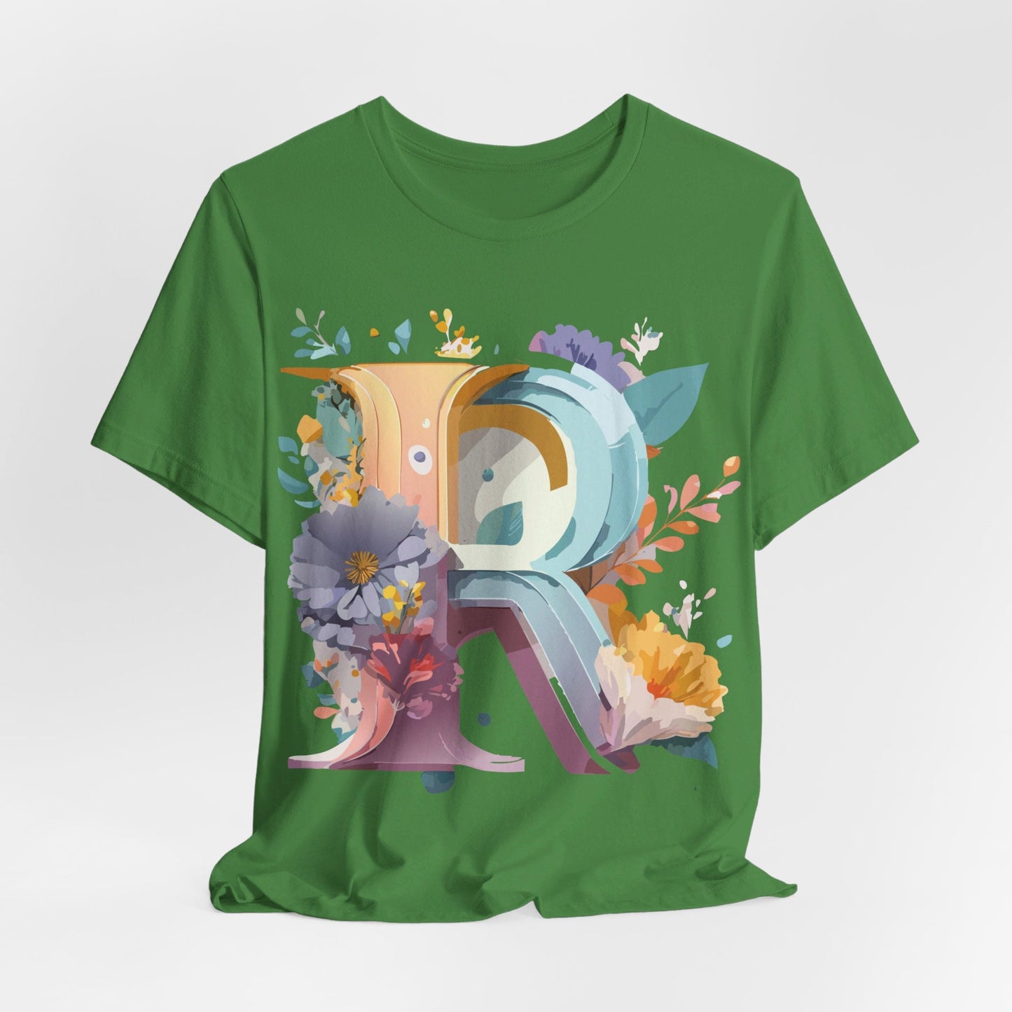 Letter R Graphic Tee Unisex Short Sleeve Vintage Inspired Shirt By Adelpha Art Design Tee