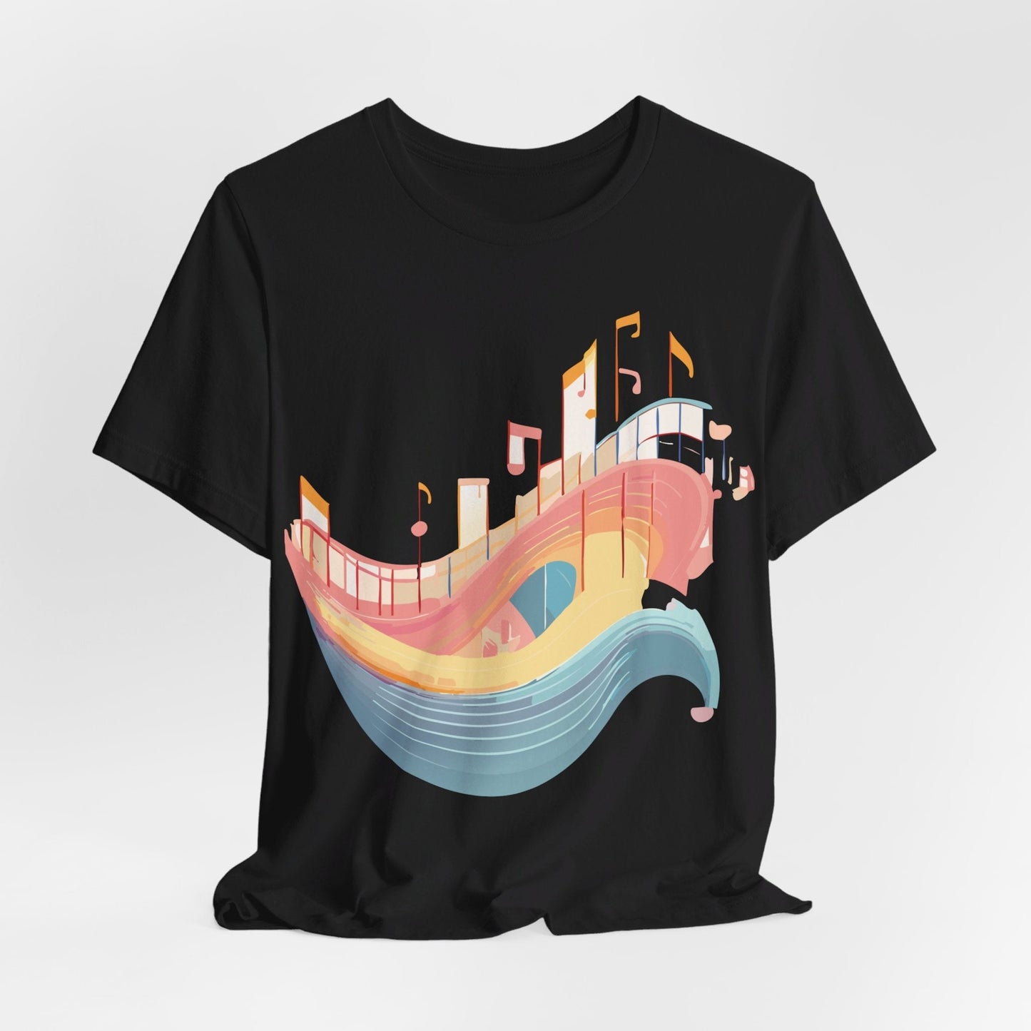 Music Graphic Unisex 100 Cotton Vintage Art with Musical Elements Tee 22