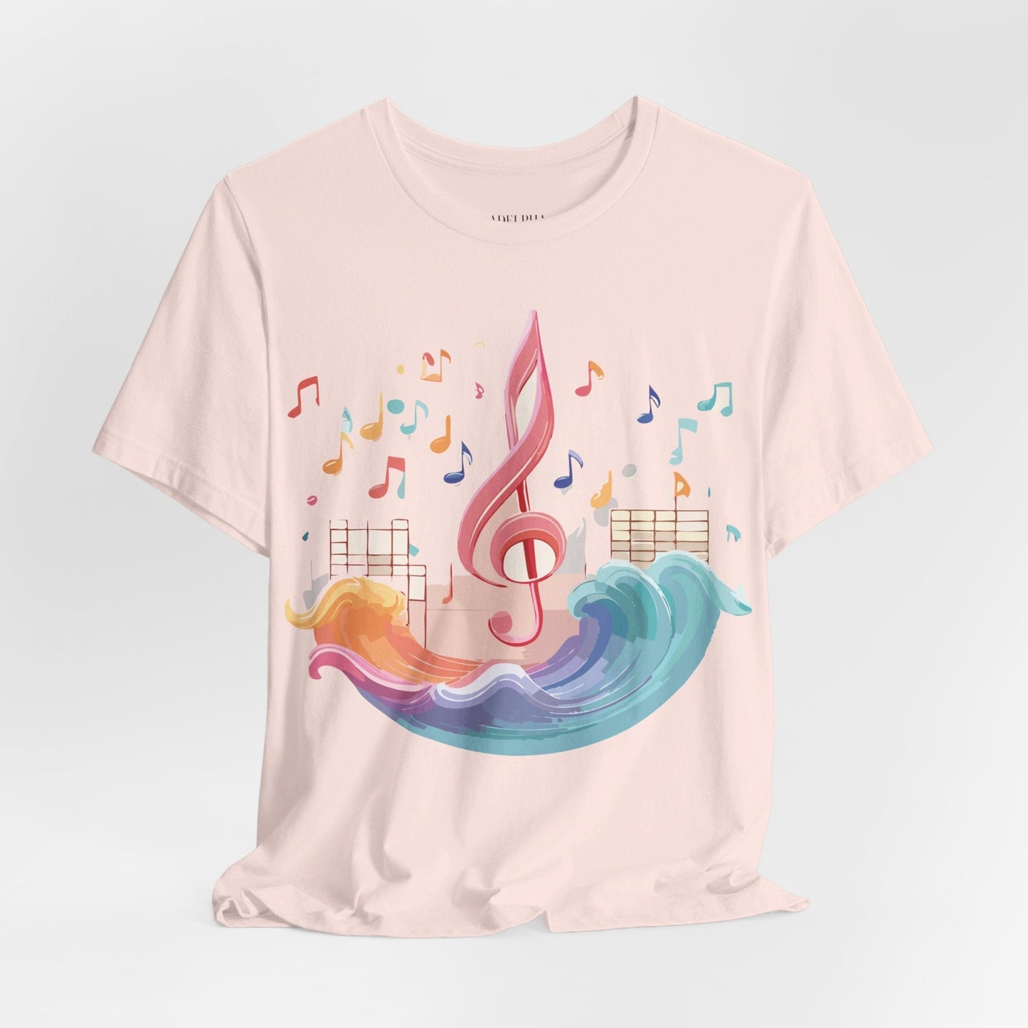Music Graphic Unisex 100 Cotton Vintage Art with Musical Elements Tee 30