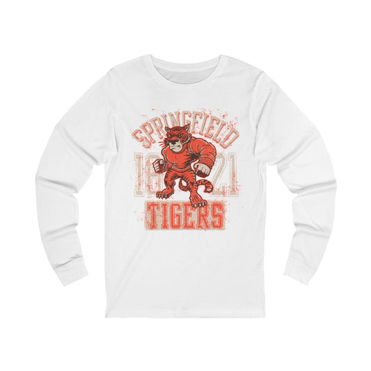 Varan9 Unisex Tigers Logo Tee with Long Sleeves, Sports Logo Jersey Shirt, Sports Tigers T-Shirts with Long Sleeves