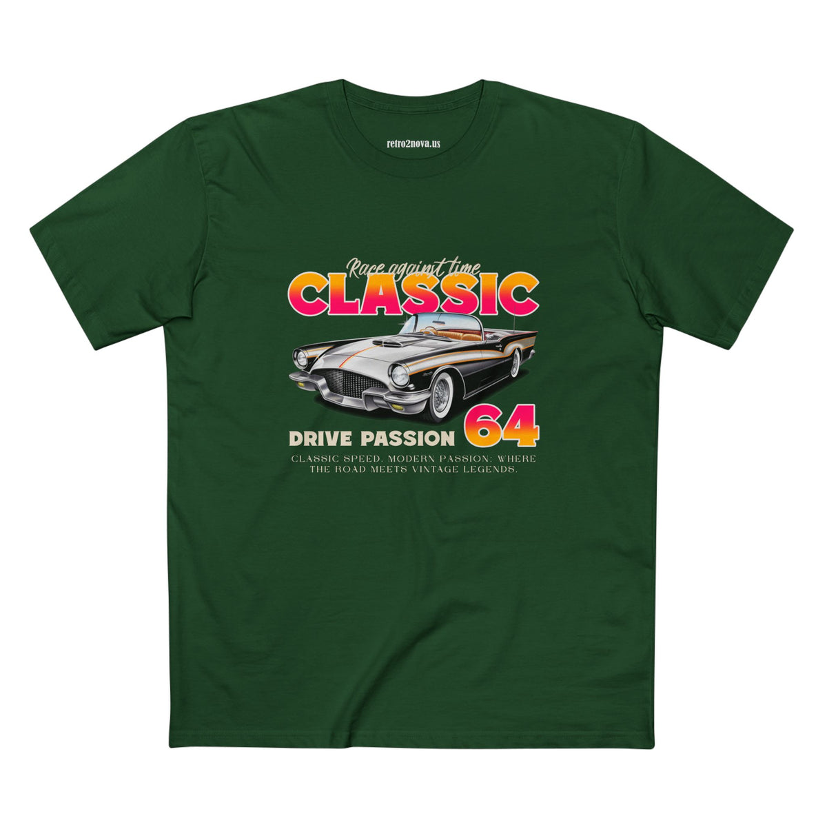 Retro Car Vintage Graphic Tee Staple Unisex 100 Cotton Tee Shirt - RC-16