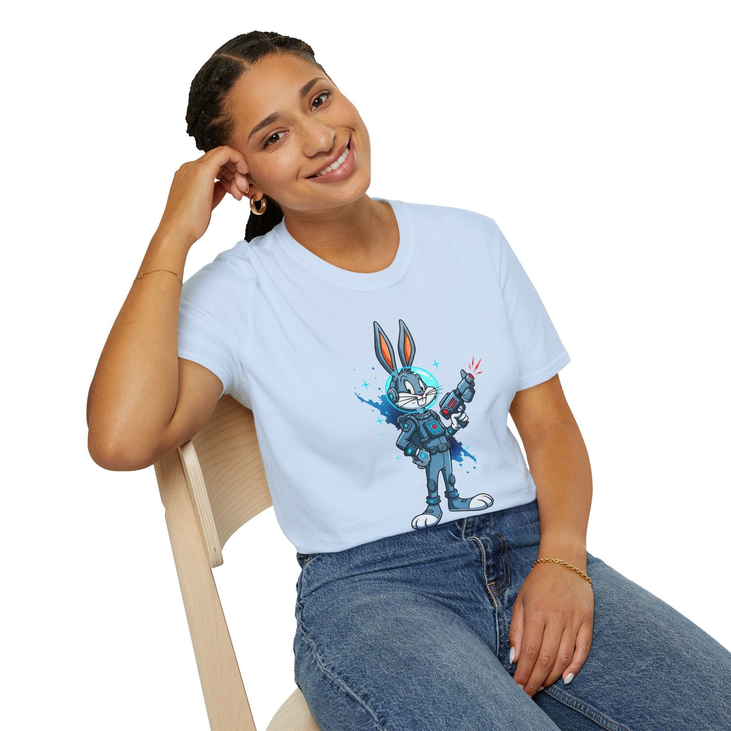 Bugs Bunny Shirt Unisex Gildan Softstyle 64000 Cartoon Tee 100 Percent Ring Spun Cotton