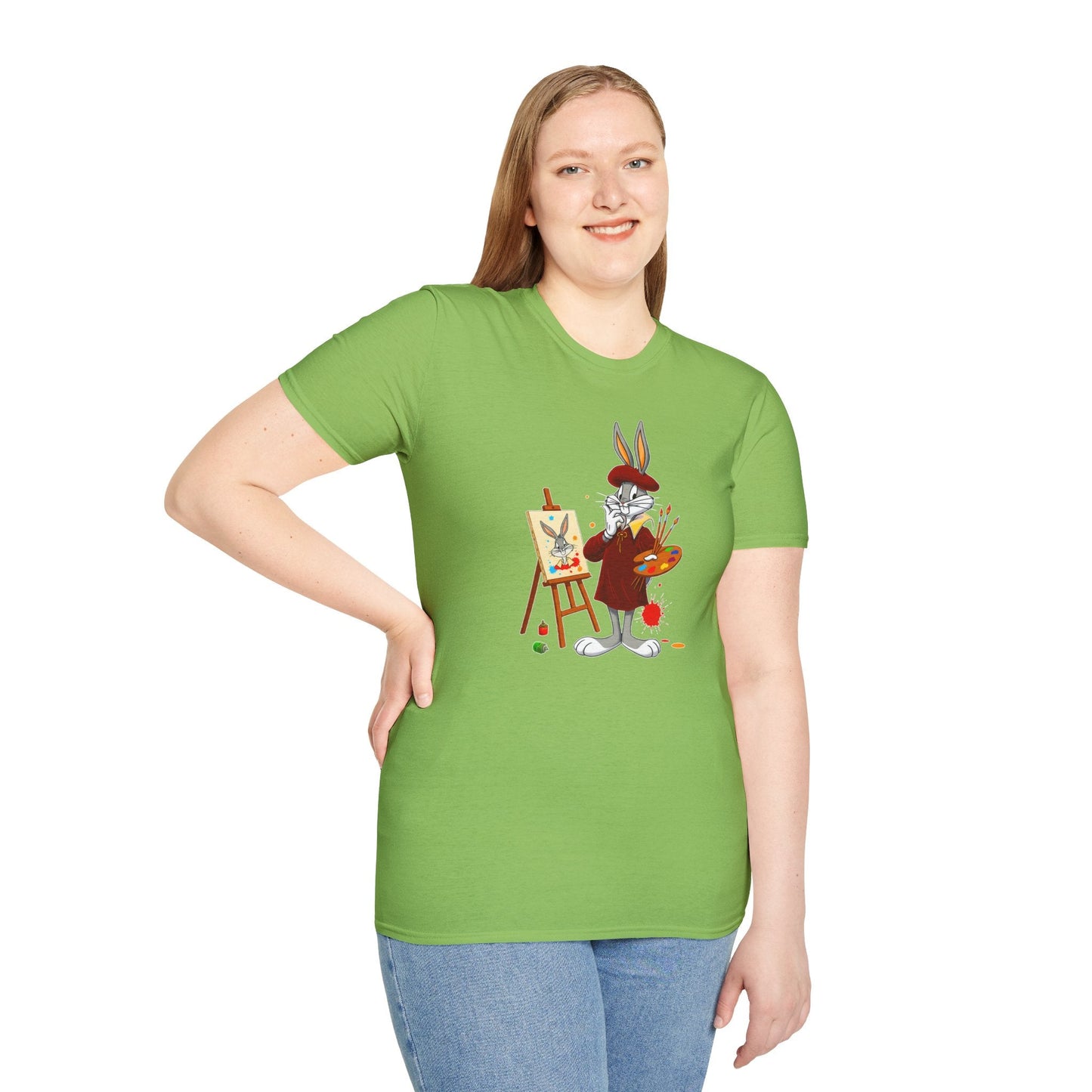 Cartoon Bunny Graphic Unisex Cotton Animal Animation Artwork Design Tee 9