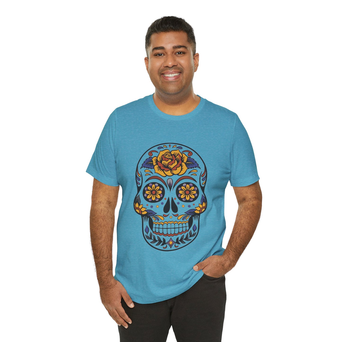 Unisex Cotton Tee Shirt with Skull