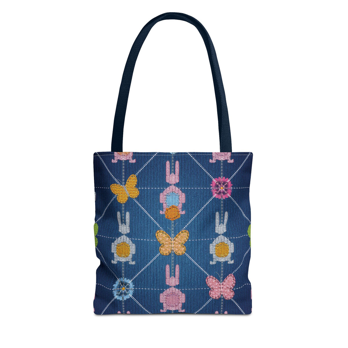 Easter Graphic Design Denim Fabric Imitation Print Unisex Canvas Bag Poly Spun 3 Sizes Tote Bag 204-12