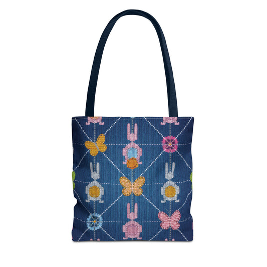Easter Graphic Design Denim Fabric Imitation Print Unisex Canvas Bag Poly Spun 3 Sizes Tote Bag 204-12