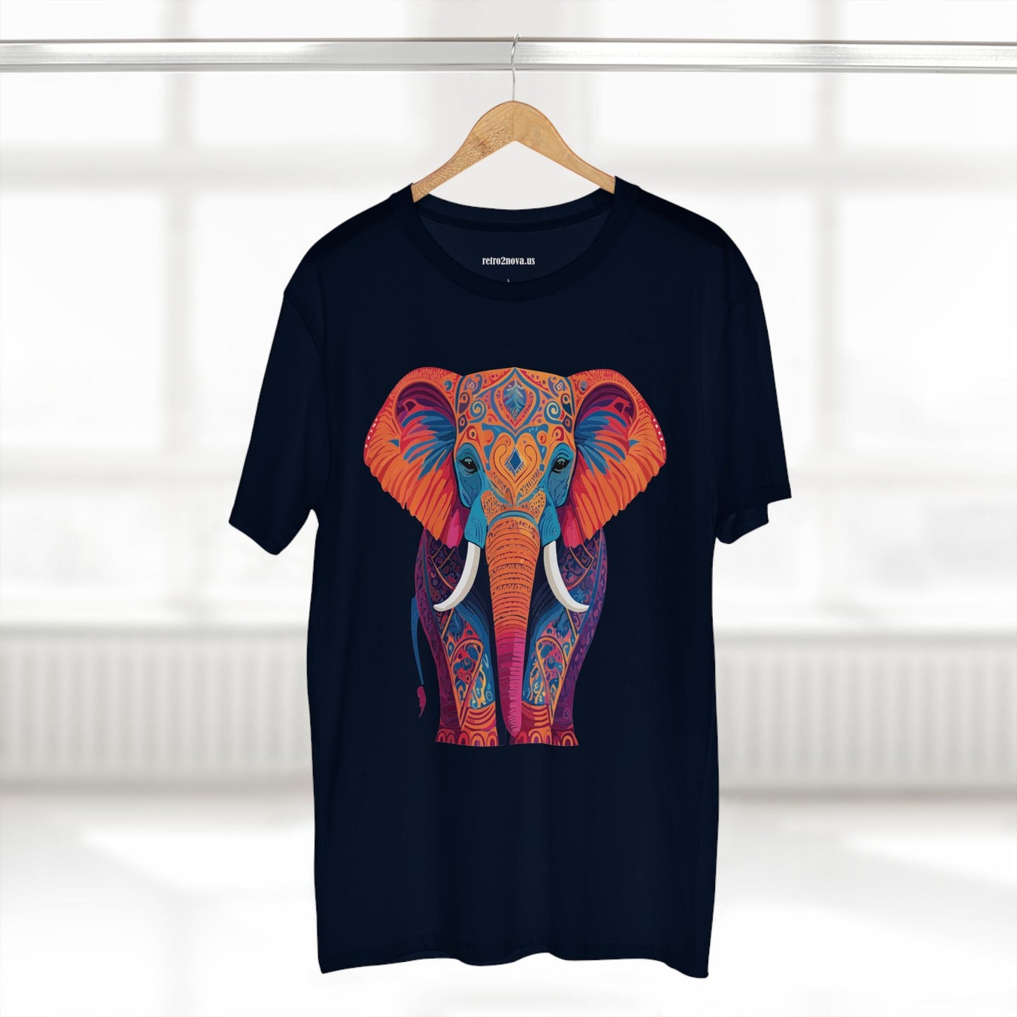 Unisex Elephant Shirt Premium Cotton Tee With Original Art Design By Retro2Nova Soft Breathable Everyday Comfort