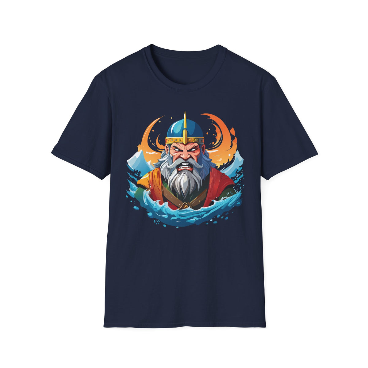 Viking Sea King T-Shirt | Norse Warrior Helmet Illustration