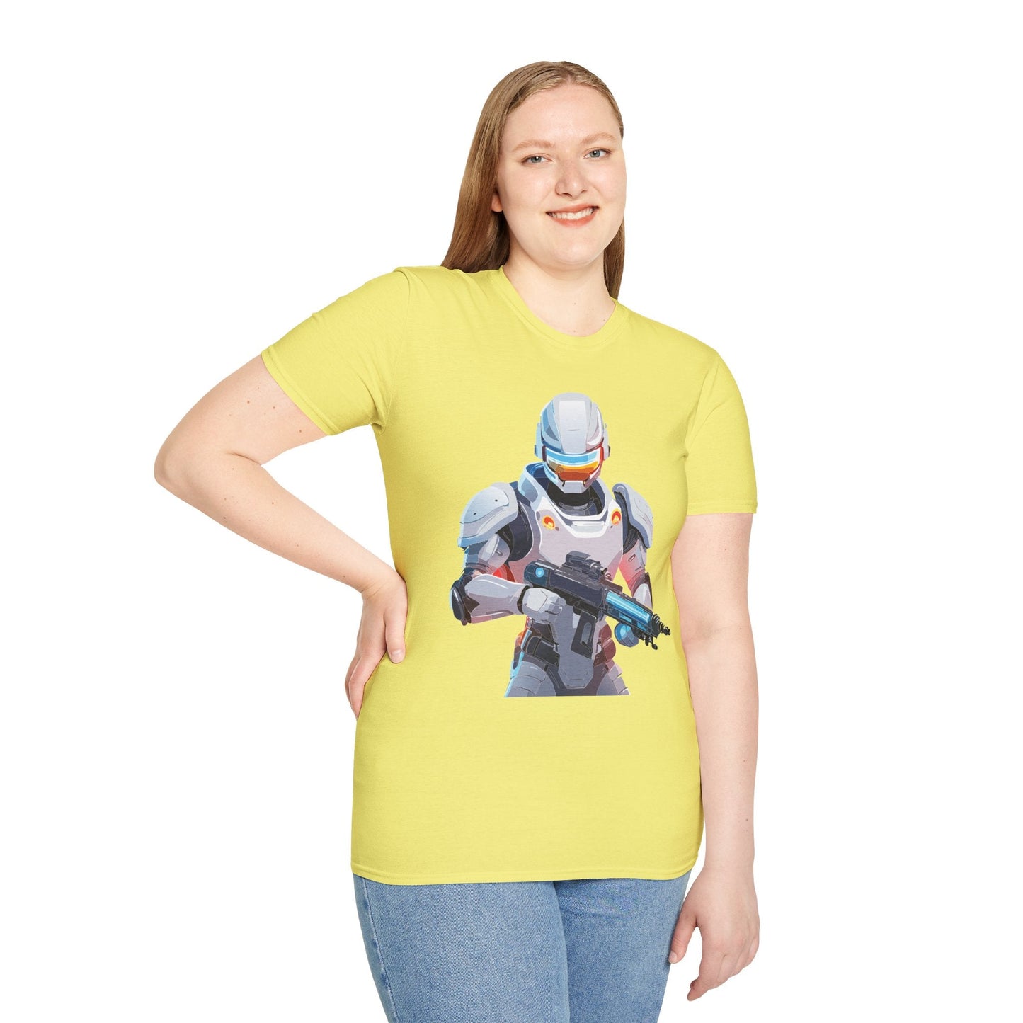 Robocop Themed Unisex Softstyle T Shirt With Robocop Art Design Cotton Tee Premium Comfort
