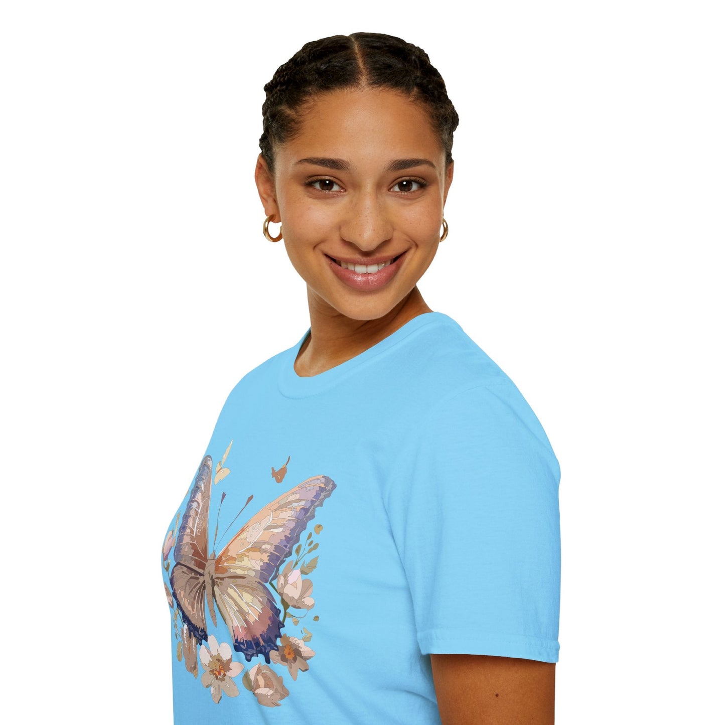 Butterfly T Shirt Unisex Softstyle Monarch Design 100 Percent Cotton Tee For Everyday Comfort