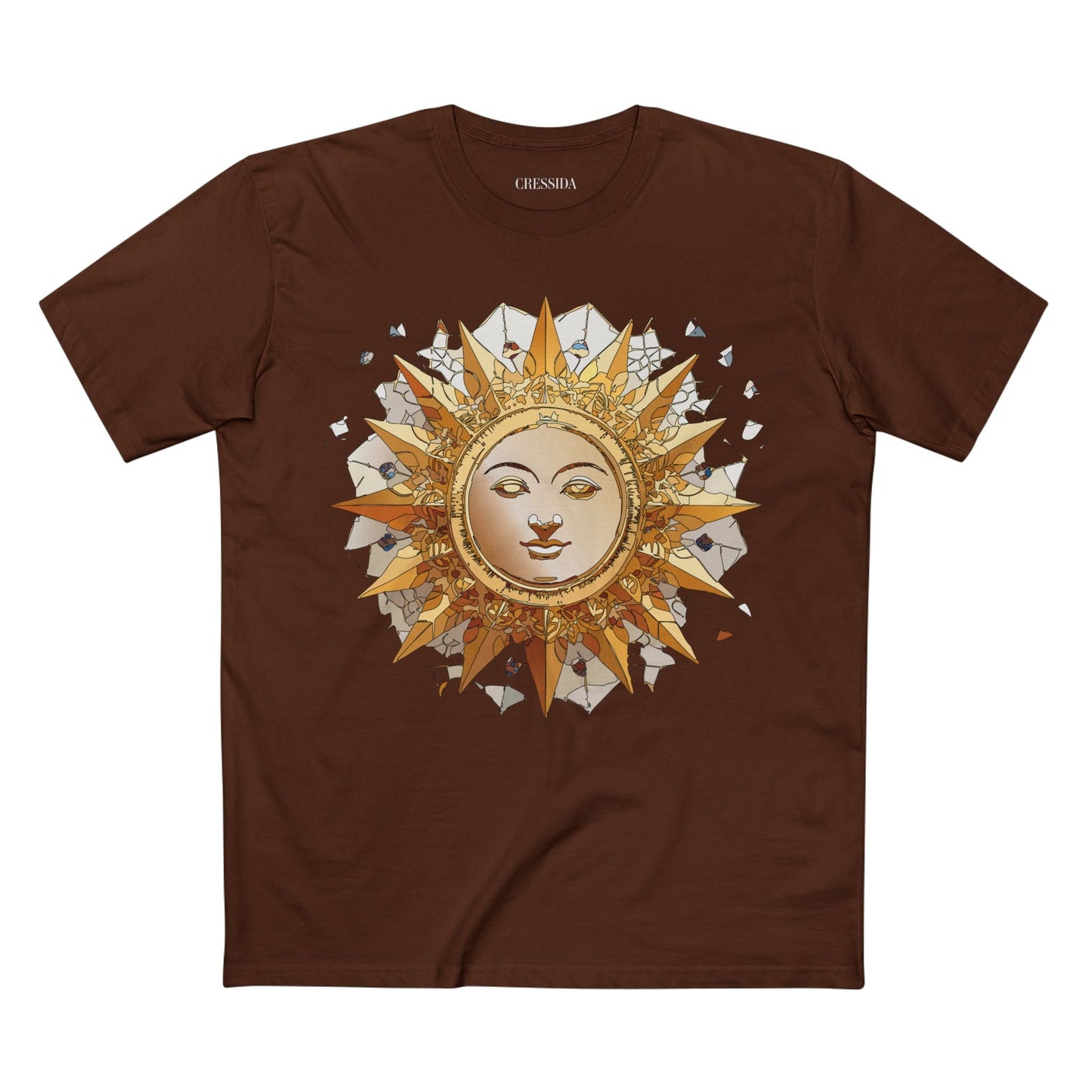 Gold Sun Graphic Unisex 100 Cotton T-Shirt with Golden Art Design 19