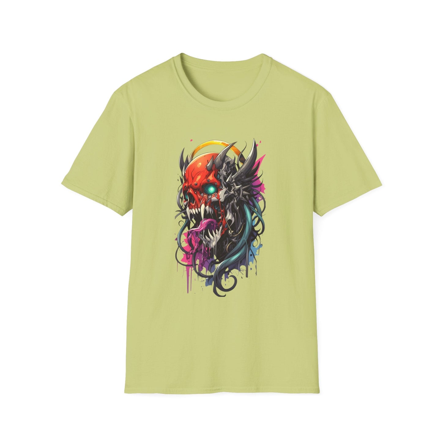 Skull Tee Shirt Unisex Skeleton Art Design Gildan Softstyle 64000 100 Percent Ring Spun Cotton