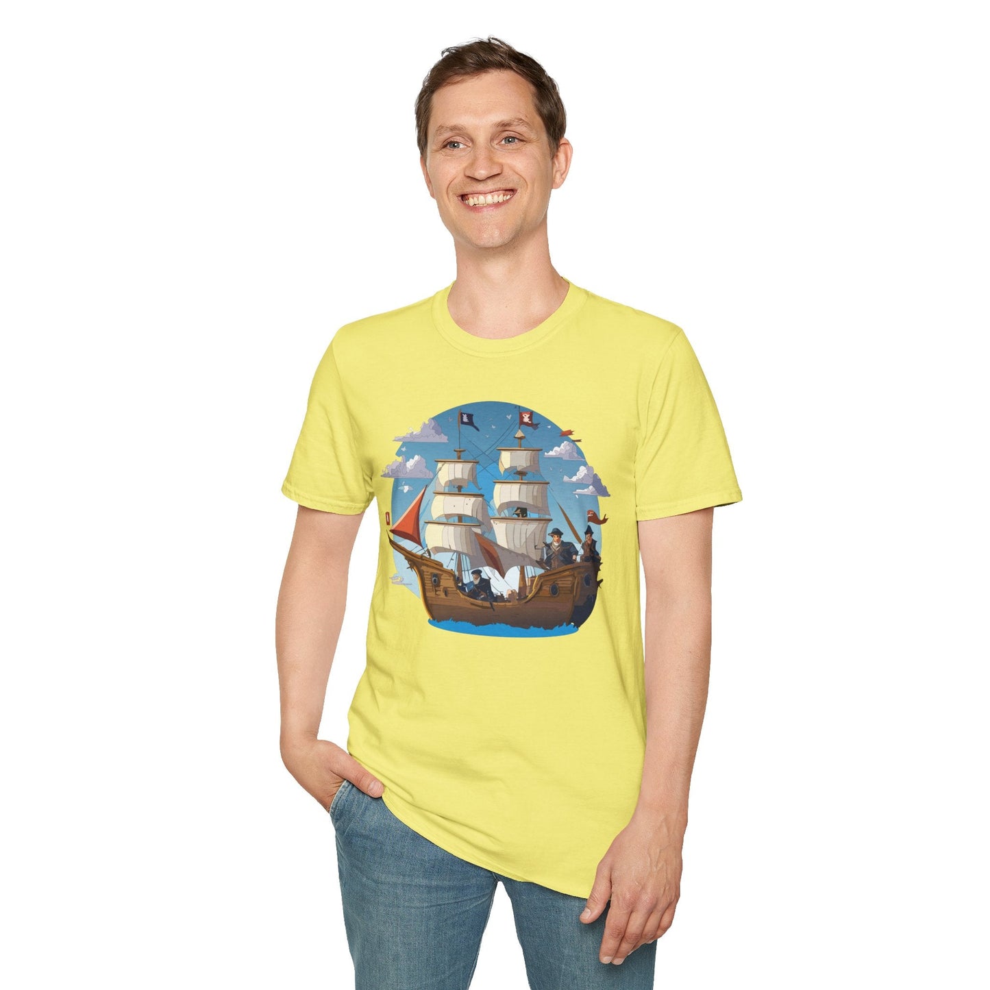 Ship T Shirts Frigate Vessel Tee Unisex Gildan Softstyle 64000 100 Percent Cotton