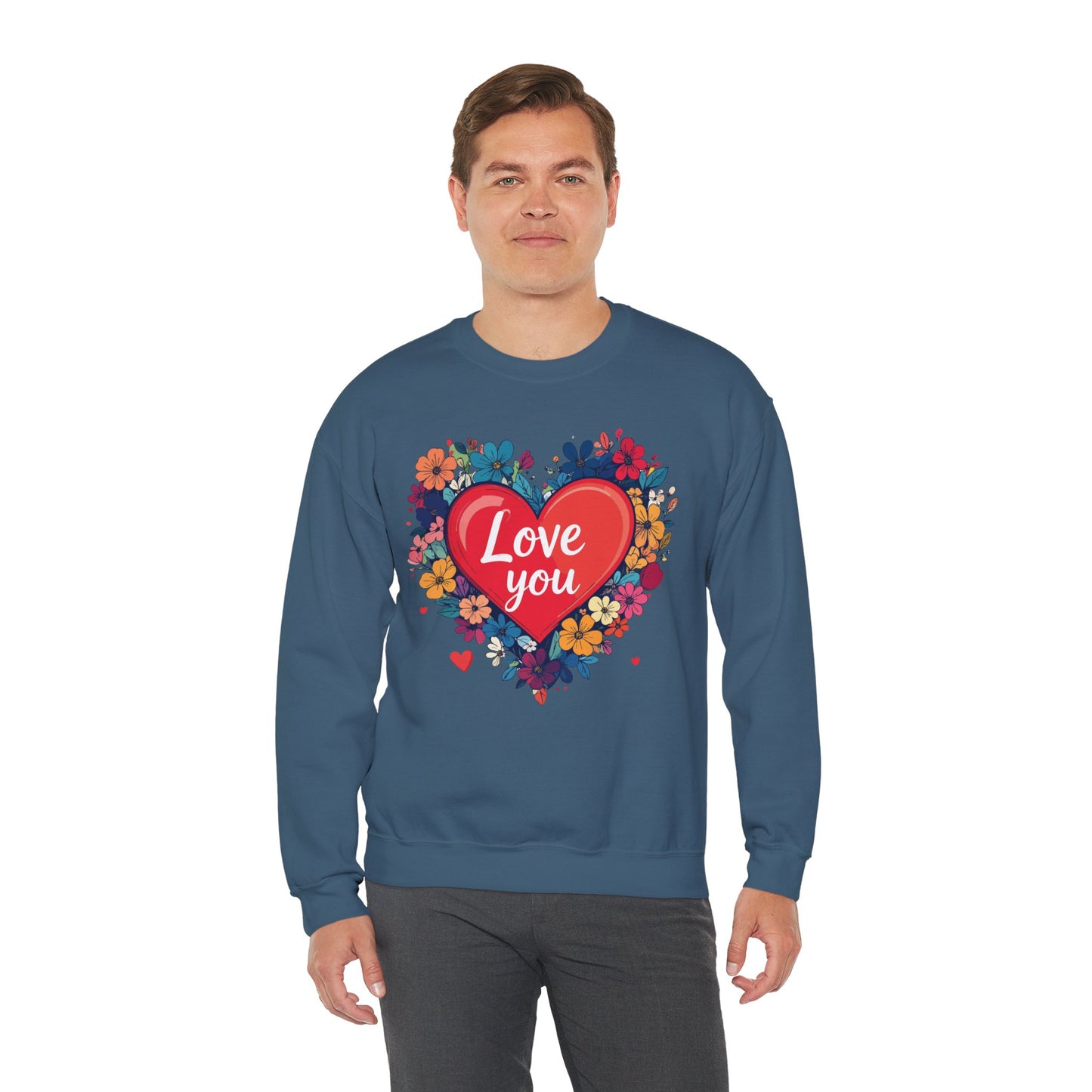 Big Heart Sweatshirt, Floral Heart Sweatshirt, Floral Love Sweatshirt, Valentine's Day Sweatshirt, Heart Floral Sweatshirt 107