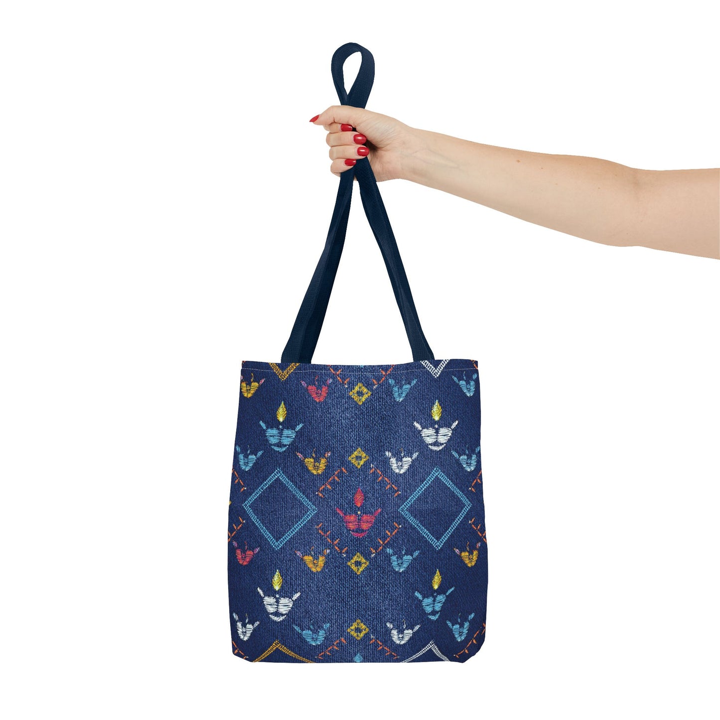 Diwali Graphic Denim Fabric Imitation Print Unisex Canvas Bag Poly Spun 3 Sizes Tote Bag 205-13