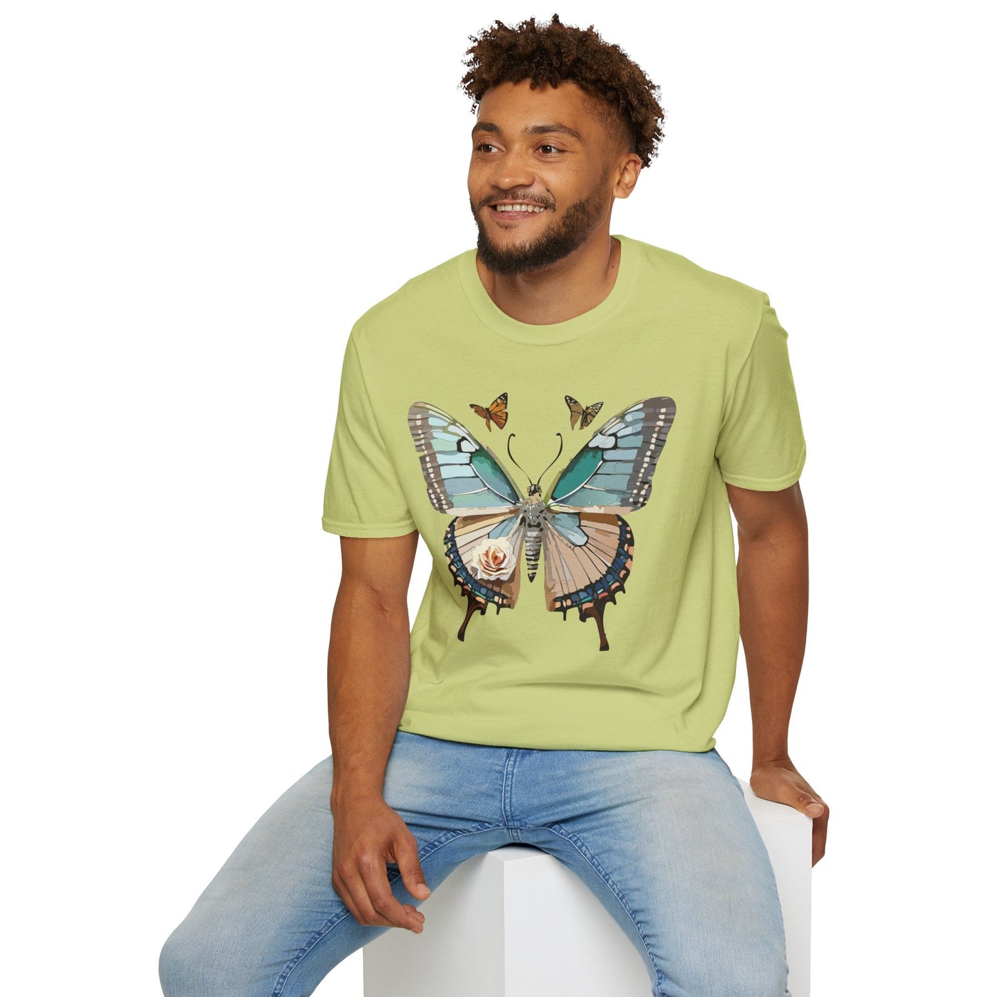 Butterfly Shirt Unisex T Shirt Monarch Print Softstyle Premium Gildan 64000 Cotton Tee