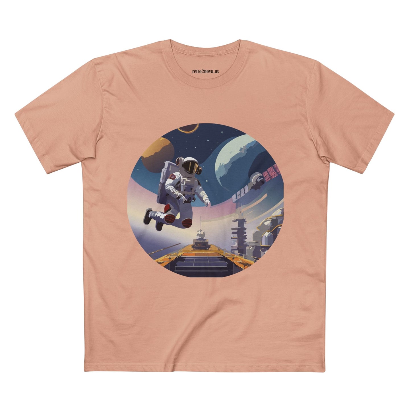 Cosmos Astronaut Shirt Unisex Premium Cotton Tee Original Art Design Retro2Nova CS 31