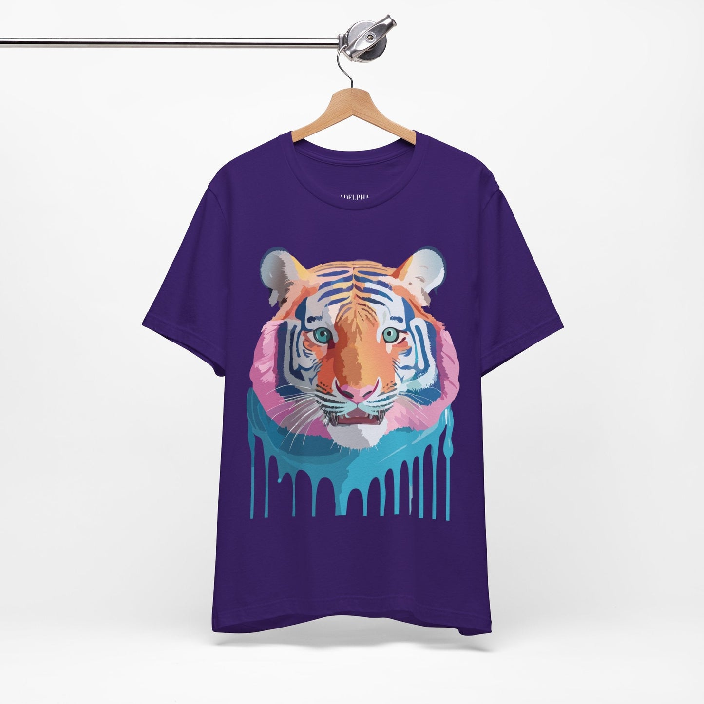 Tiger Graphic Unisex 100 Cotton Vintage Art with Animal Tee 17