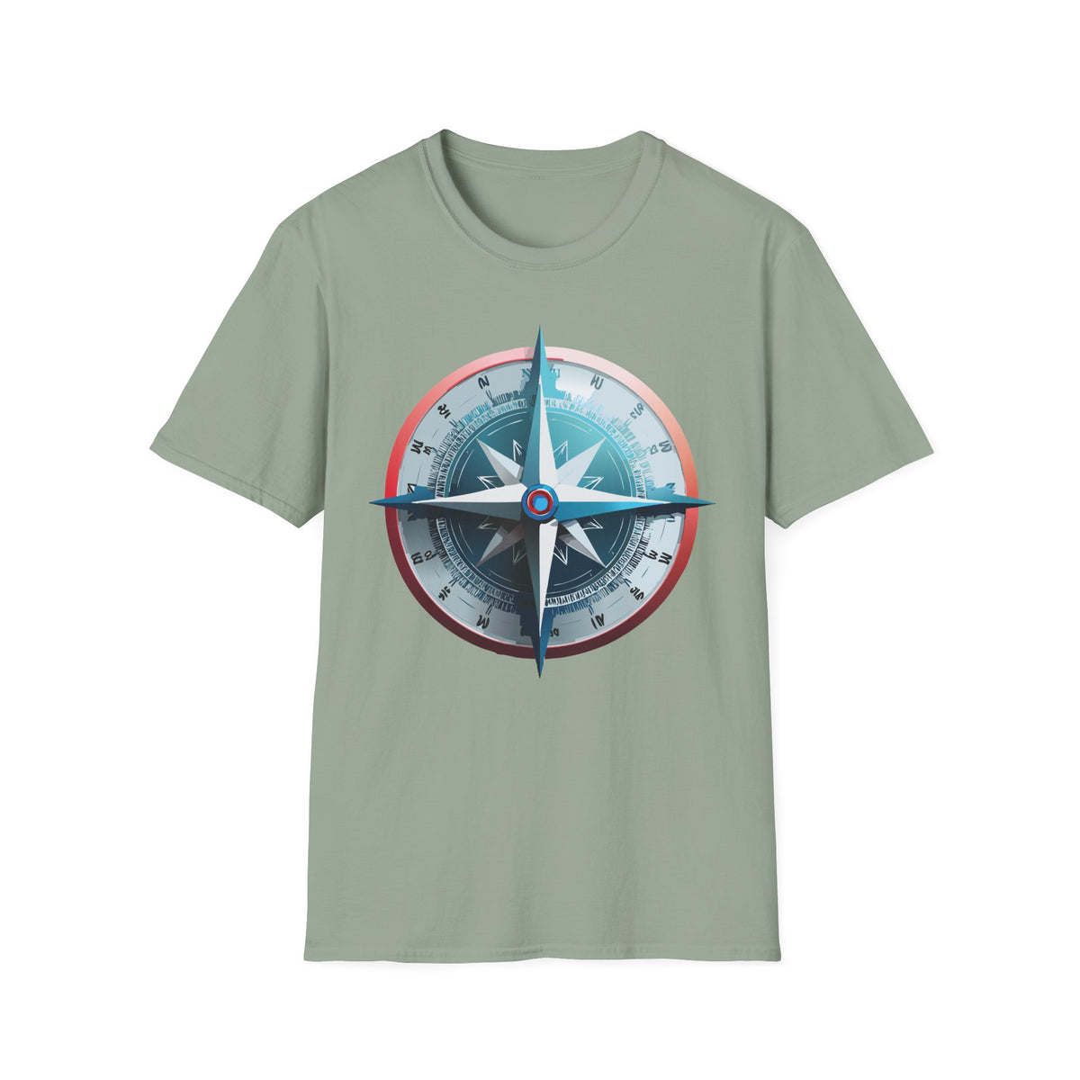 Nautical Compass Graphic T-Shirt | Vintage Compass Travel Graphic Design Unisex 100 Cotton Gildan T-Shirt