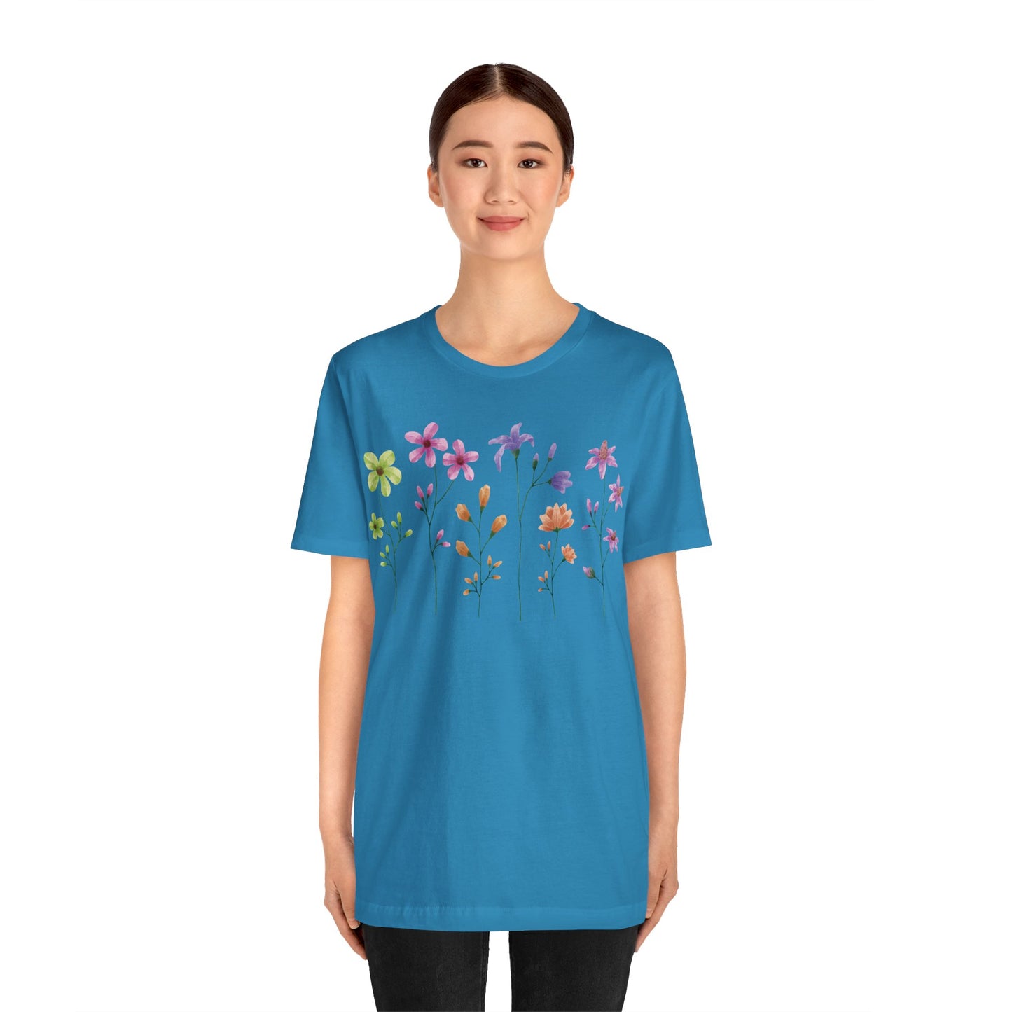 Camiseta de algodón con estampados florales