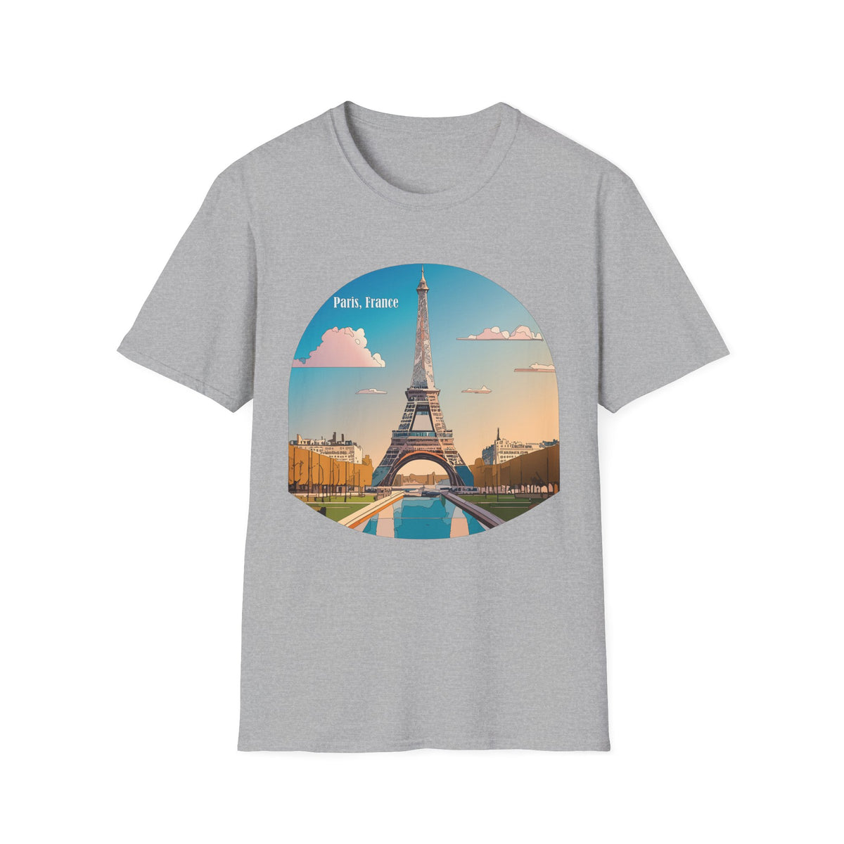 Paris Eiffel Tower Illustration T-Shirt | Paris, France Graphic Tee