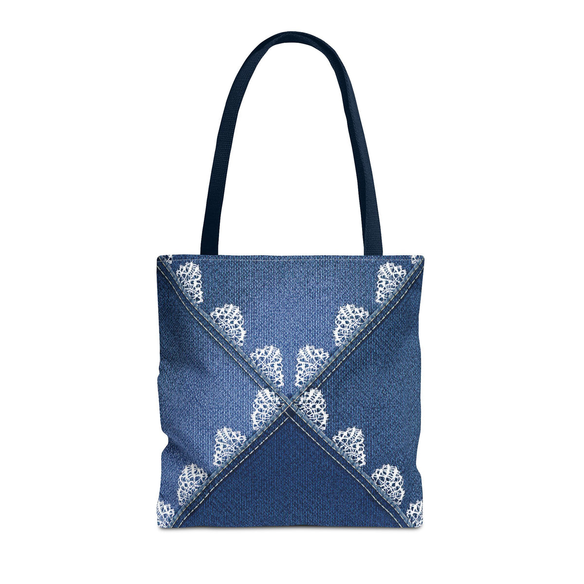 Denim Fabric Imitation Print Unisex Canvas Bag Poly Spun 3 Sizes Tote Bag 110