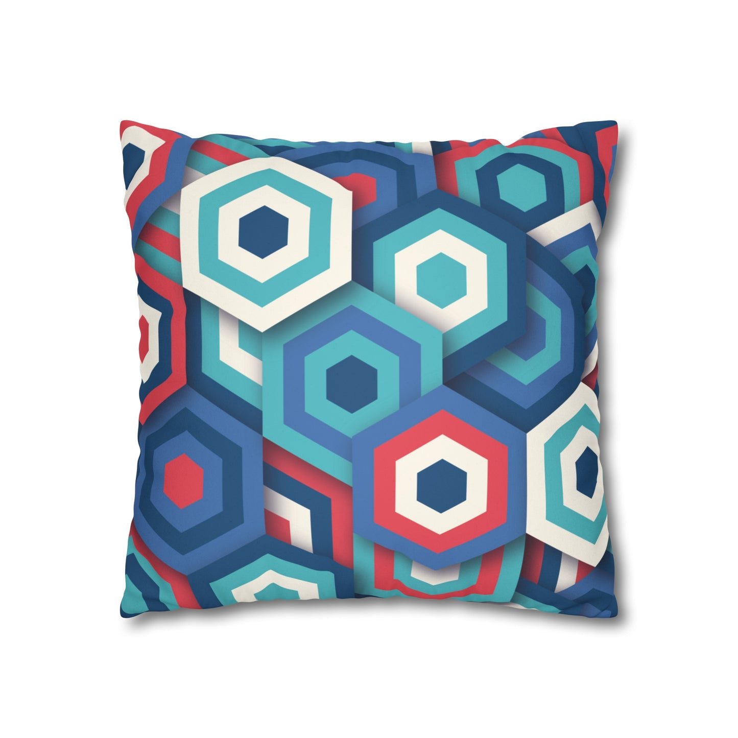 Faux Suede Pillowcase with Abstract print