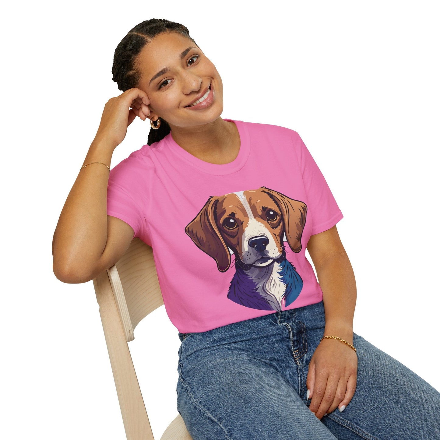 Dog Shirt Unisex Animal Print Tee Softstyle 100 Percent Cotton Gildan 64000