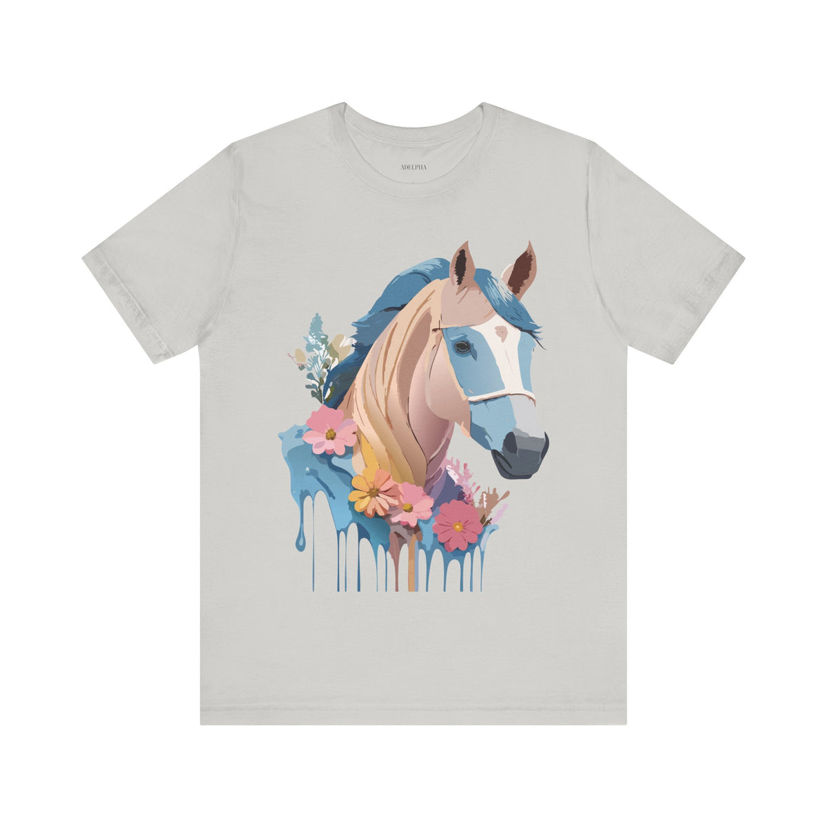 Horse Graphic Unisex Cotton Bella+Canvas Tee with Art Animal Design e308