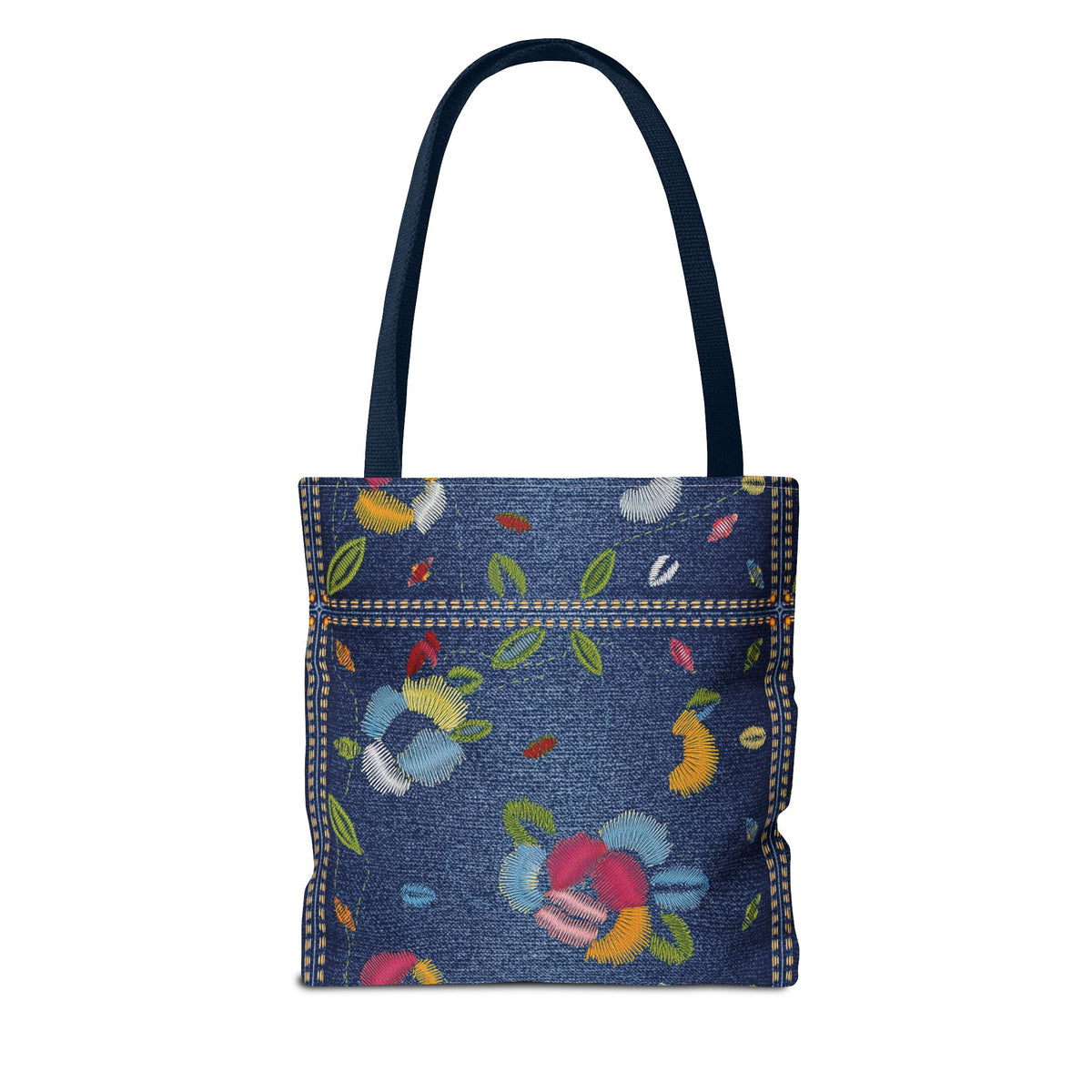 Denim Fabric Imitation Print Unisex Canvas Bag Poly Spun 3 Sizes Tote Bag 158