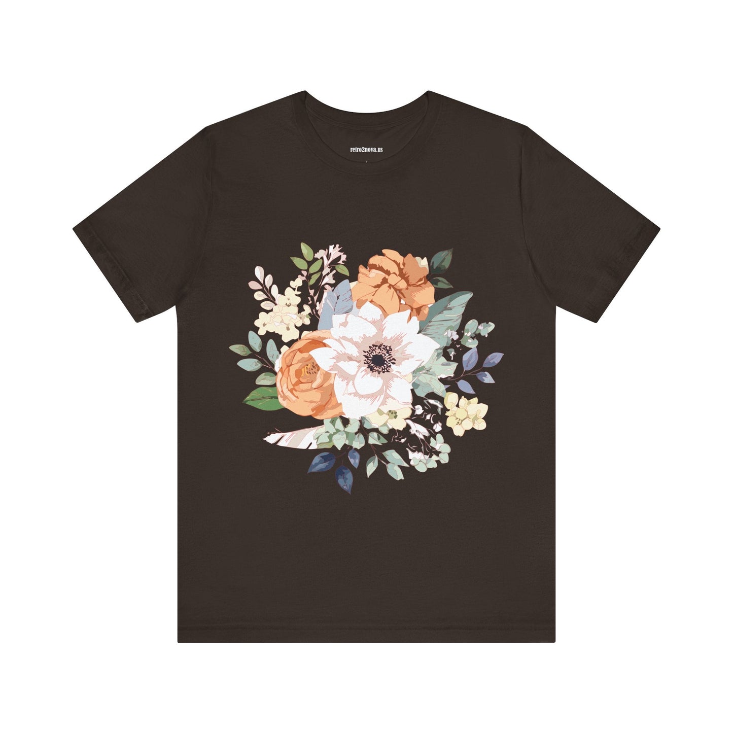 Unisex Floral Shirt Jersey Short Sleeve Tee Lightweight Breathable Flowers Collection Retro2Nova