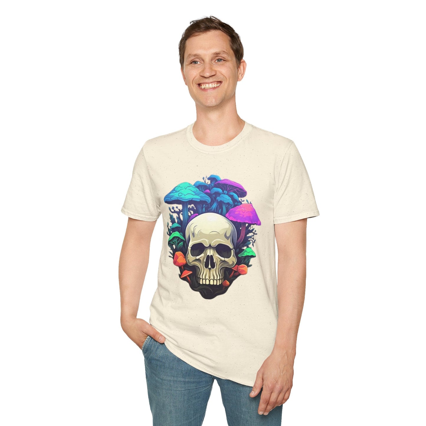 Unisex Skull Tee Shirt Short Sleeve Skeleton Design Gildan Softstyle Cotton Tee Shirt