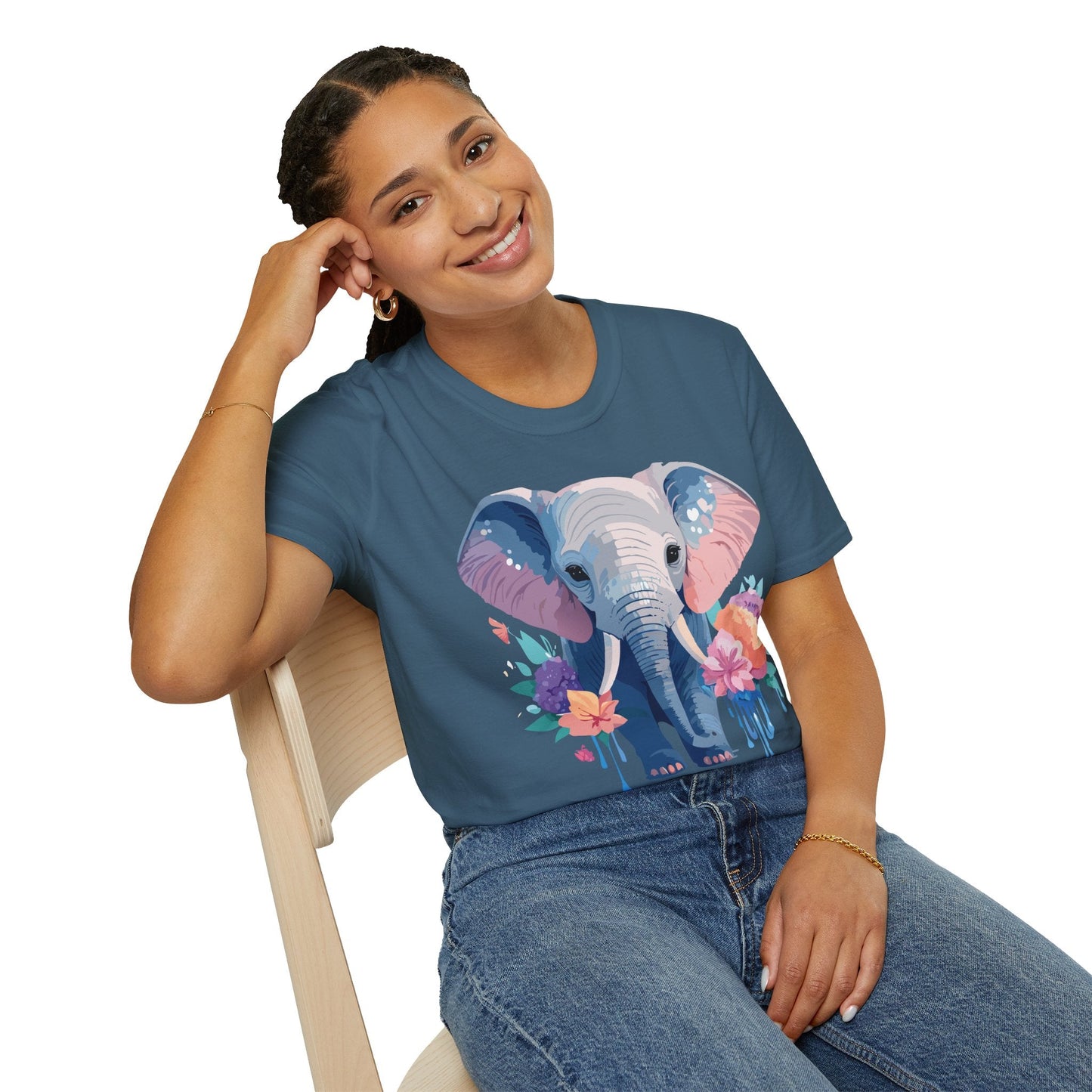 Elephant Graphic T Shirt Unisex Softstyle 64000 Cotton Animals T Shirt For Adults Premium