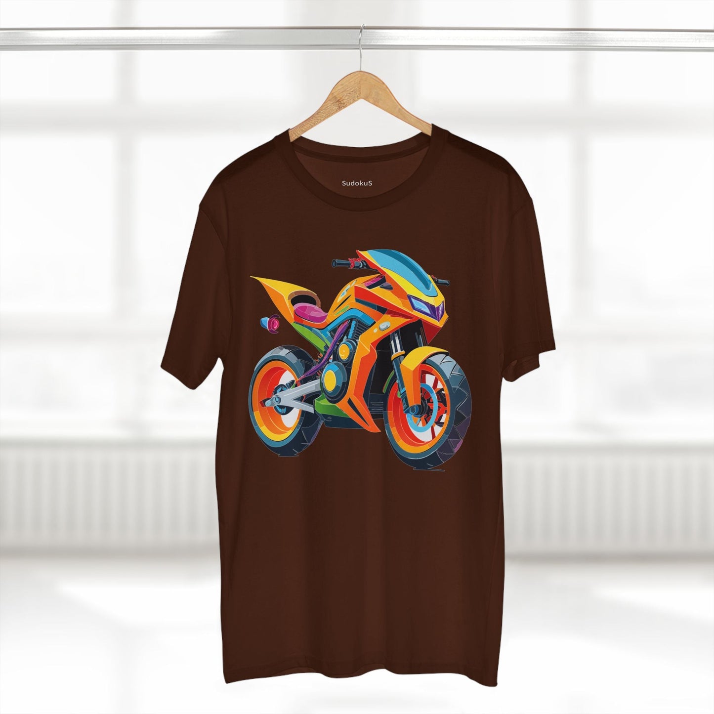 Moto Bike Graphic Unisex 100 Cotton Staple Tee 3