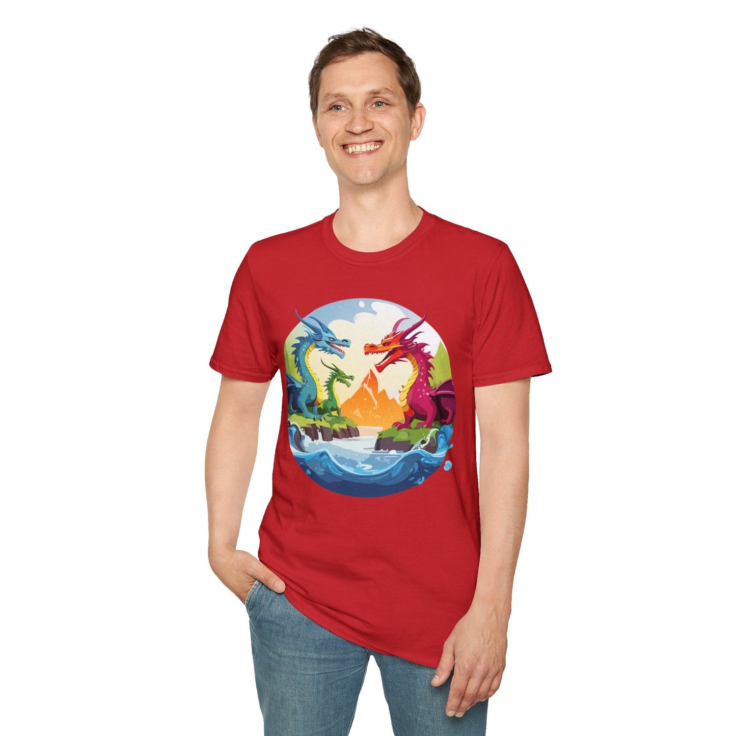 Dragon Graphic Unisex Cotton Softstyle Art Design Tee With Animals 18