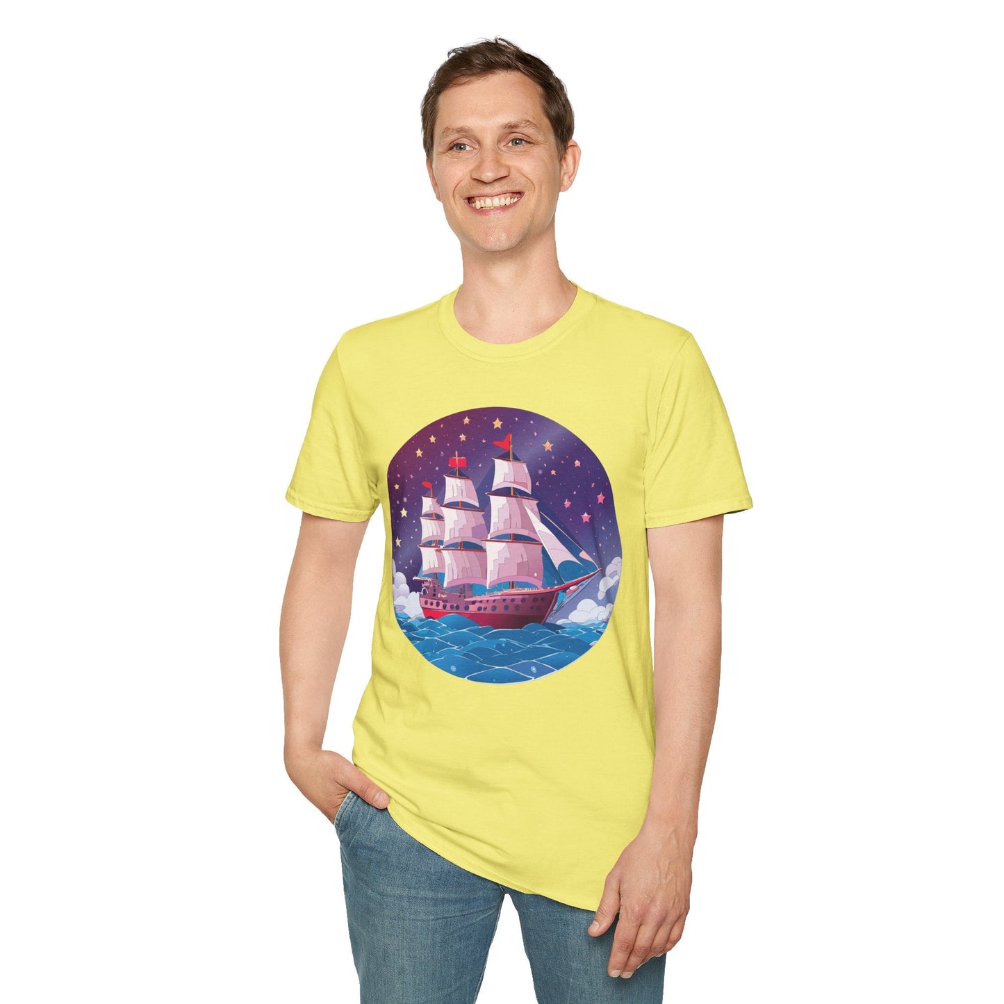 Ship T Shirts Frigate Vessel Tee Unisex Softstyle 64000 Gildan Ring Spun Cotton T Shirt