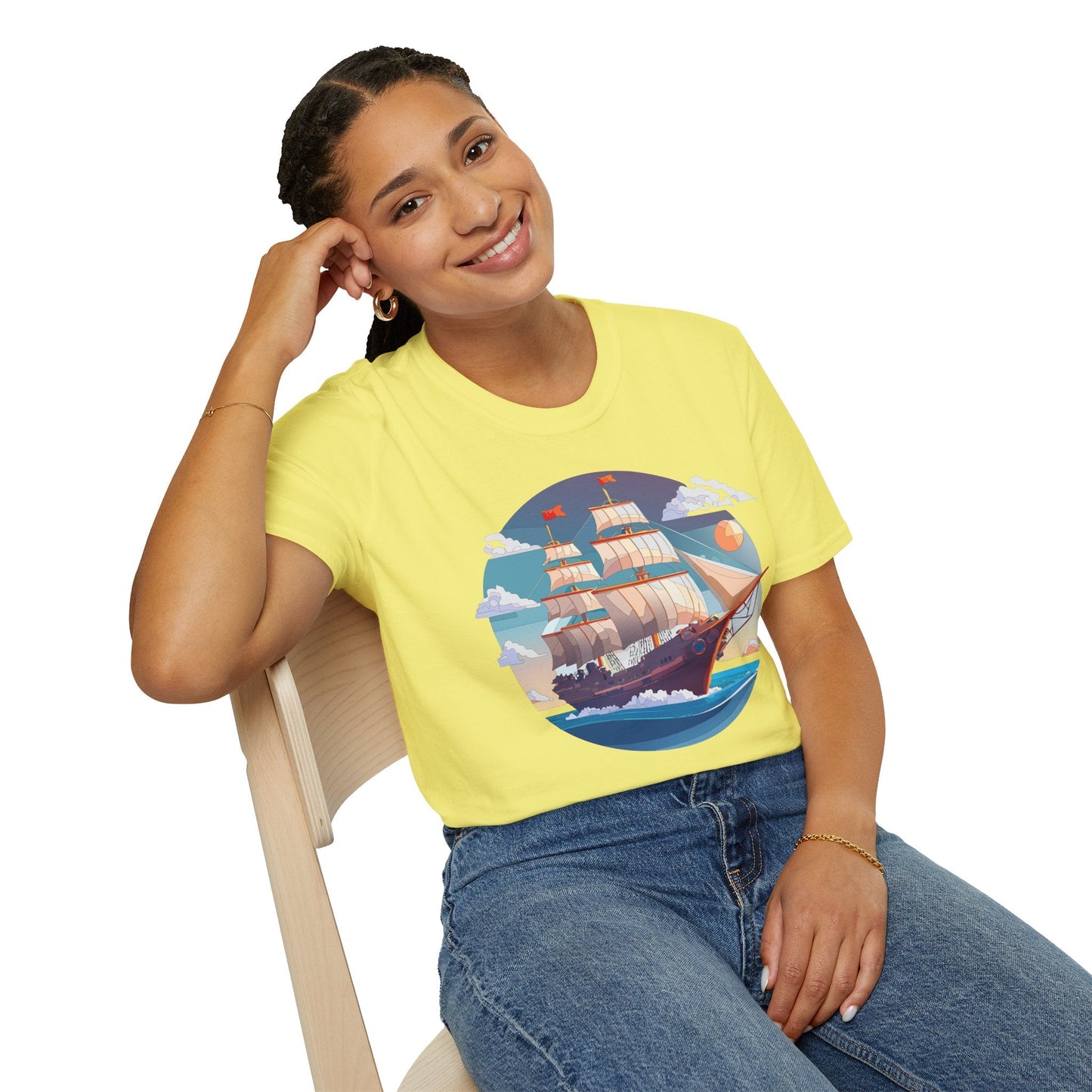 Nautical Ship T Shirts Frigate T Shirts Vessel Tee Shirt Unisex Softstyle T Shirt