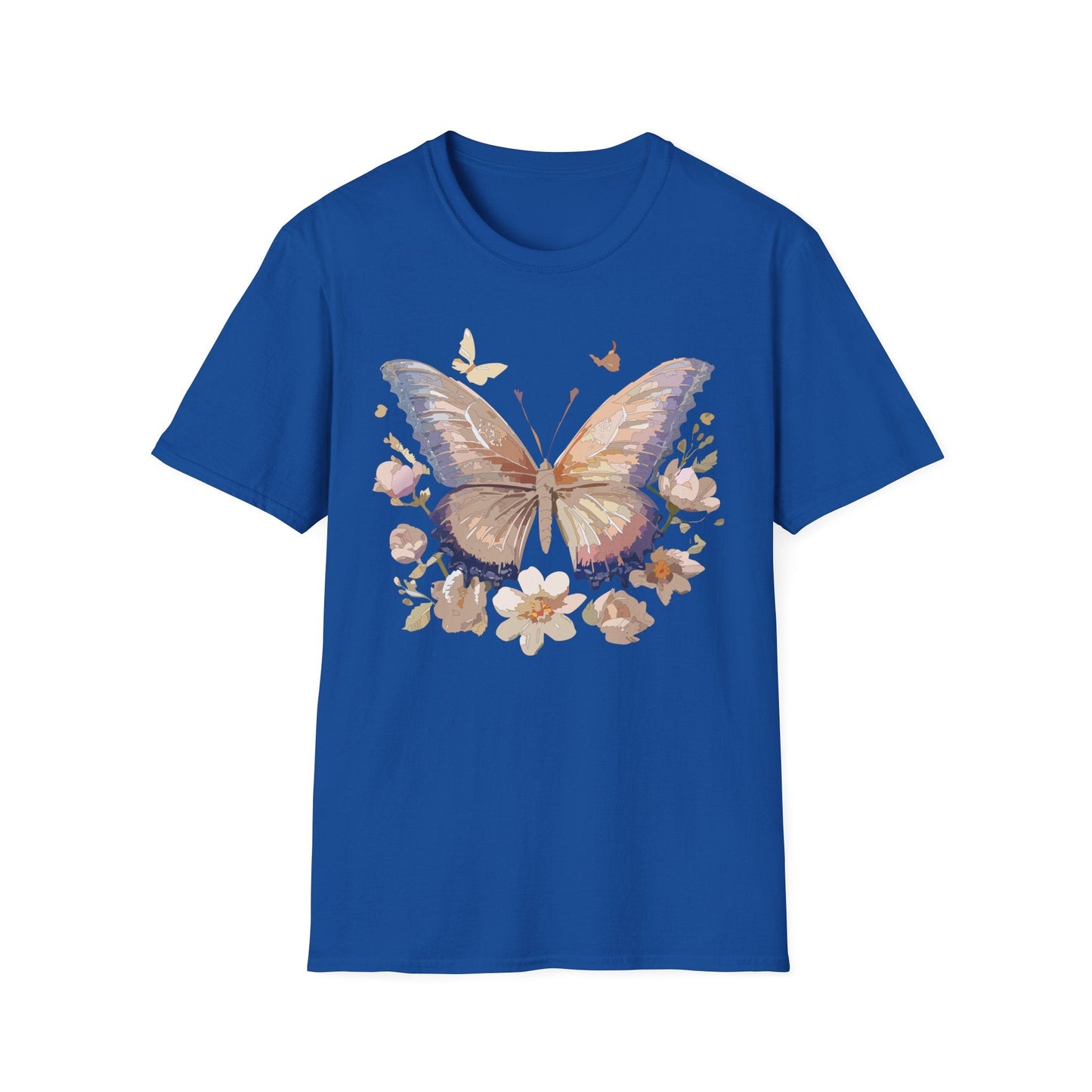 Butterfly T Shirt Unisex Softstyle Monarch Design 100 Percent Cotton Tee For Everyday Comfort