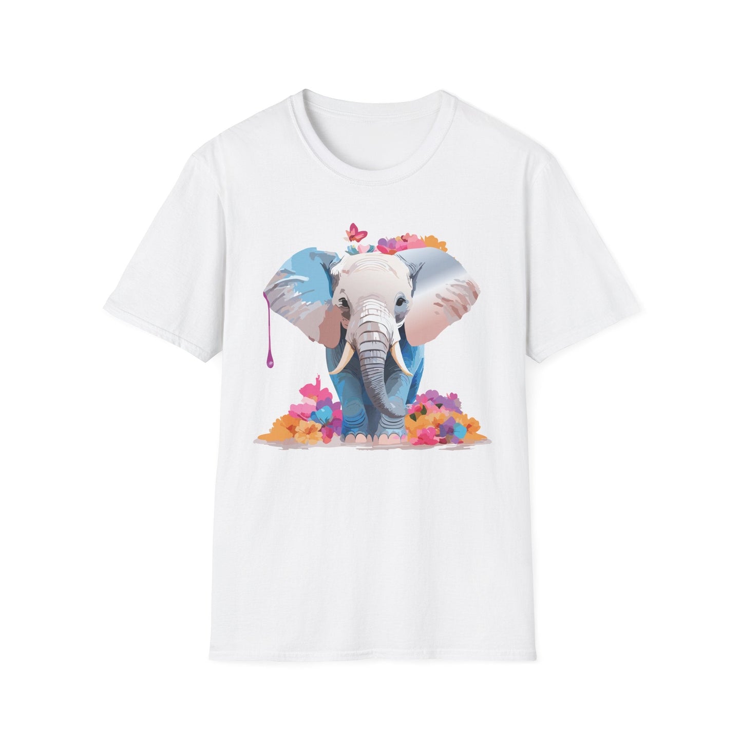 Elephant T Shirt Unisex Softstyle 64000 Graphic Elephant Illustration Animal Tee For Everyday Wear