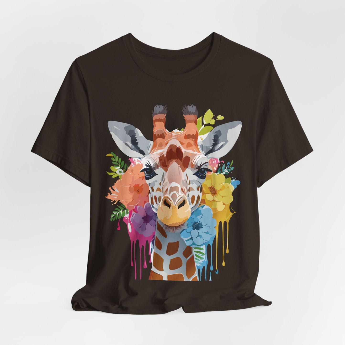 Giraffe Graphic Tee By Adelpha Unisex Vintage Inspired Art Design Short Sleeve Jersey Shirt